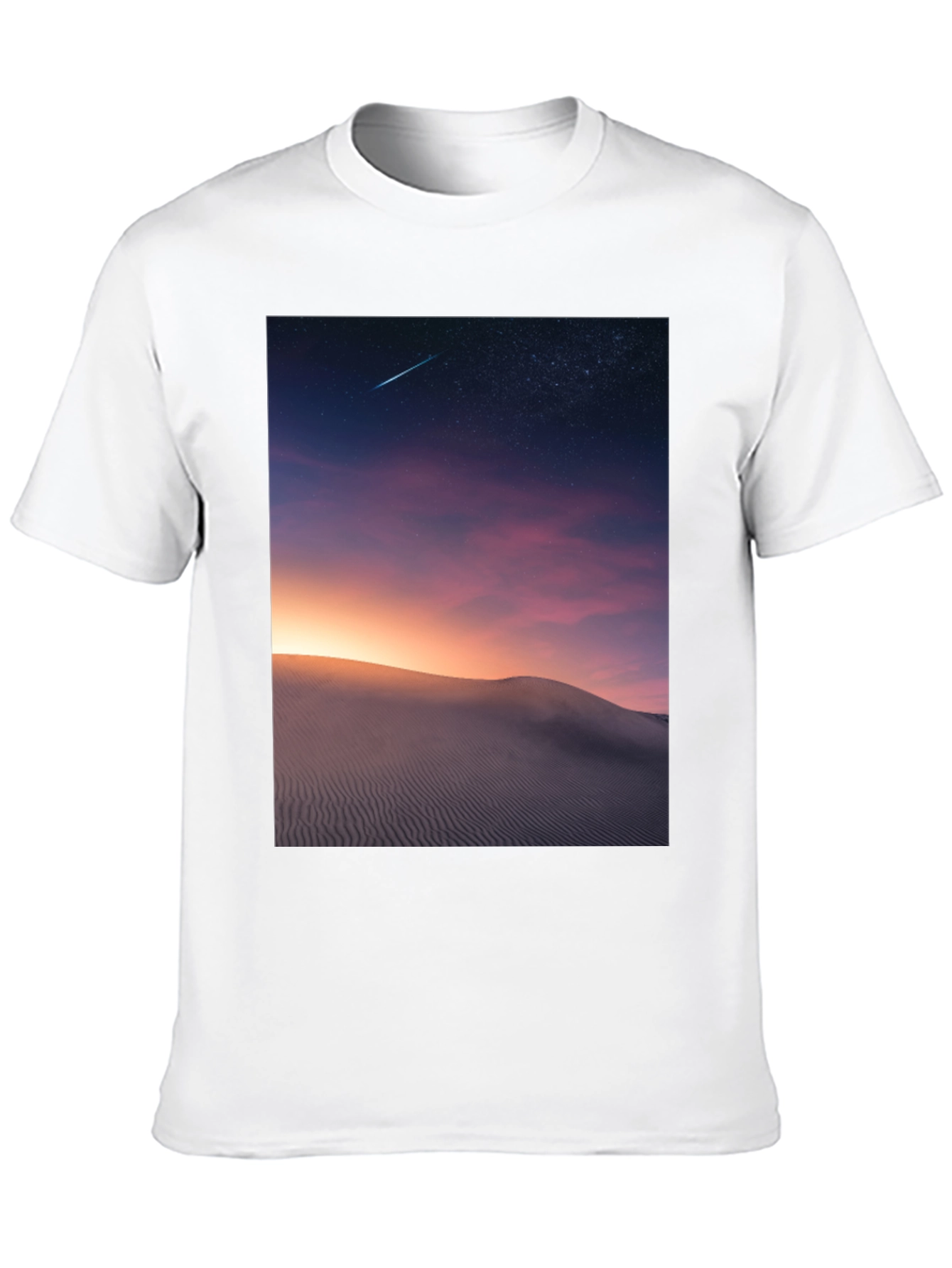 Black Night Desert Scene Graphic T-Shirt view 10