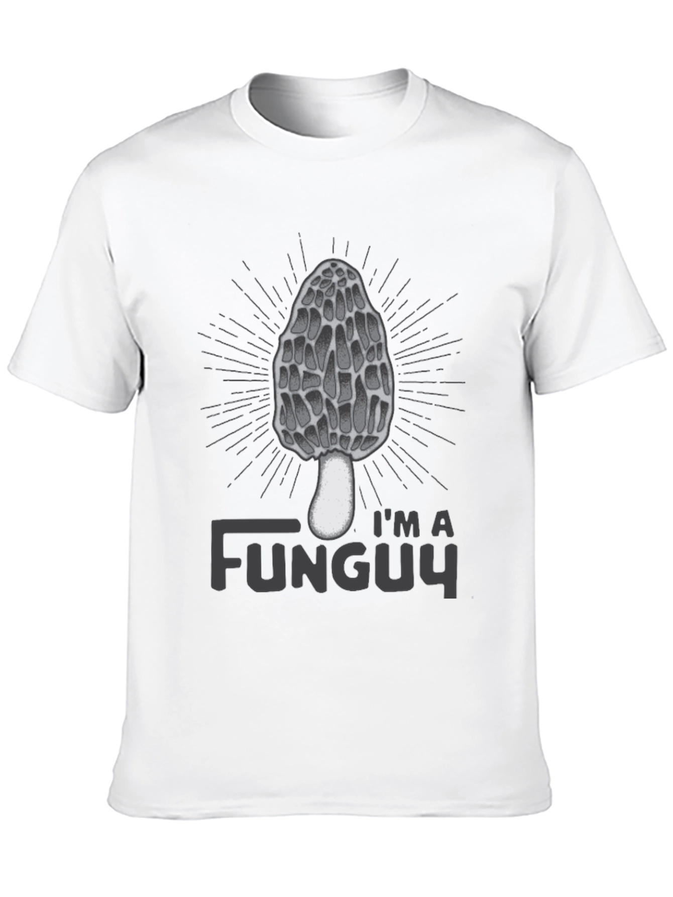 Black I'm a Funguy Black T-Shirt - Morel Mushroom Graphic Tee view 10