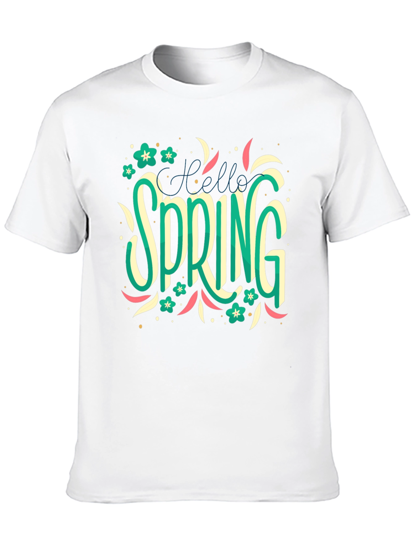 Black Hello Spring T-Shirt: Floral Season Style view 10