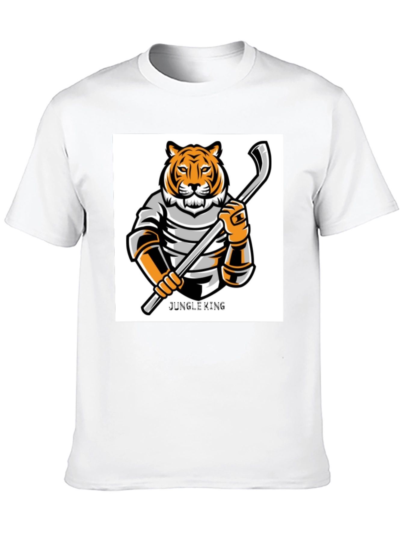Black Jungle King Tiger Hockey T-Shirt view 10