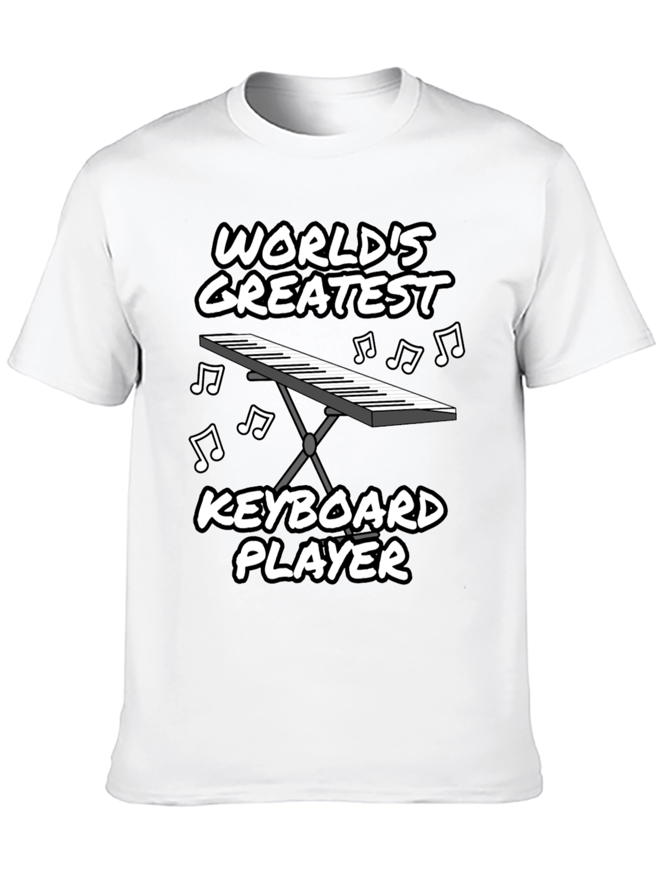 Black World's Greatest Keyboard Player Graphic T-Shirt view 10