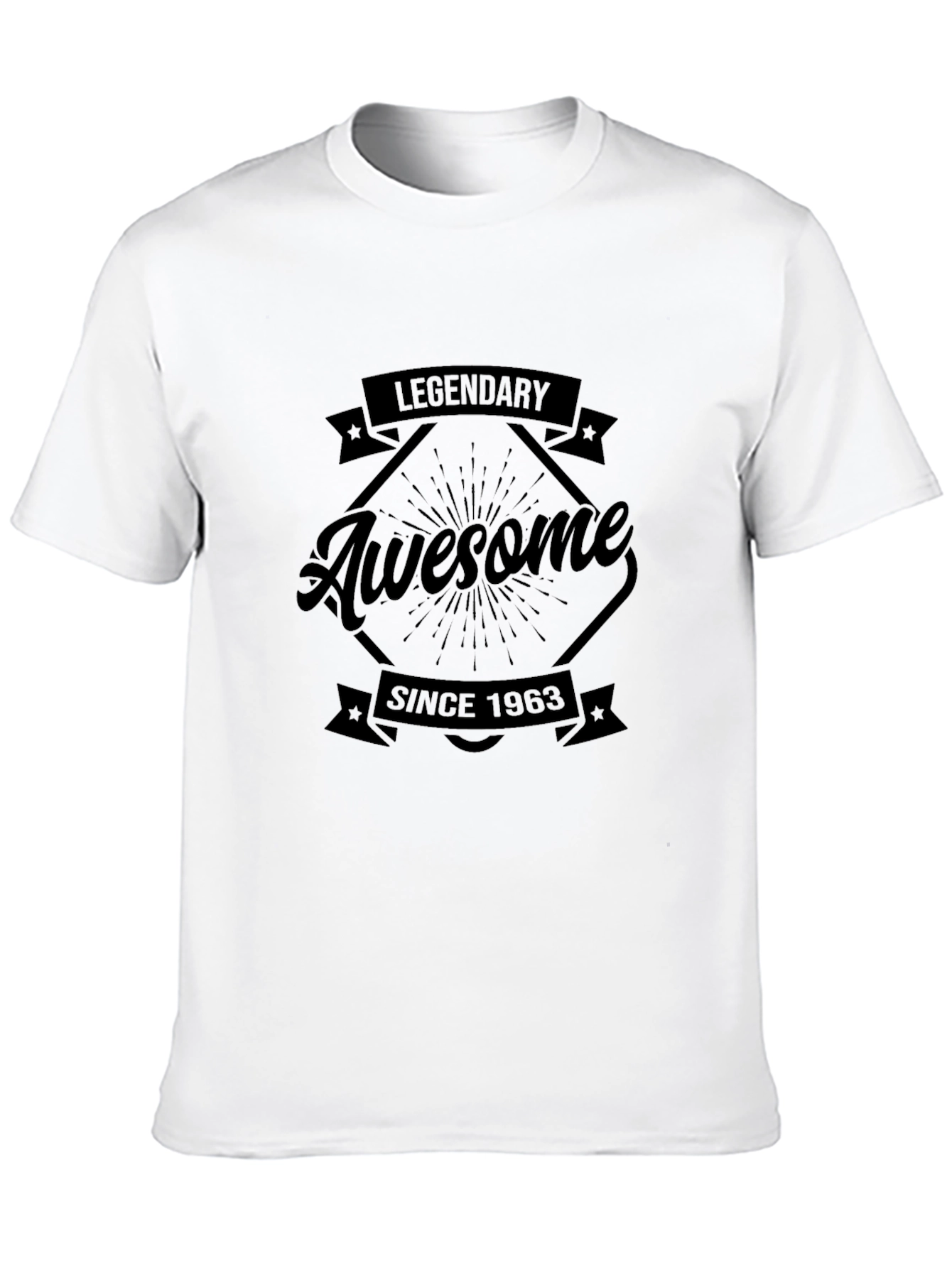 Black Legendary Awesome Since 1963 Black T-Shirt view 10