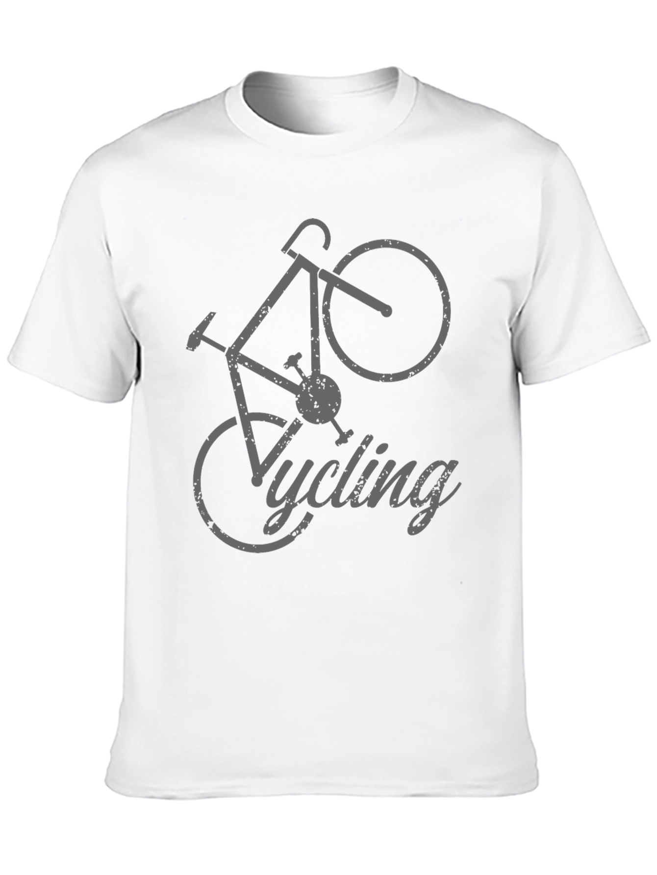 Black Cycling T-Shirt - Gray Bicycle Design view 10
