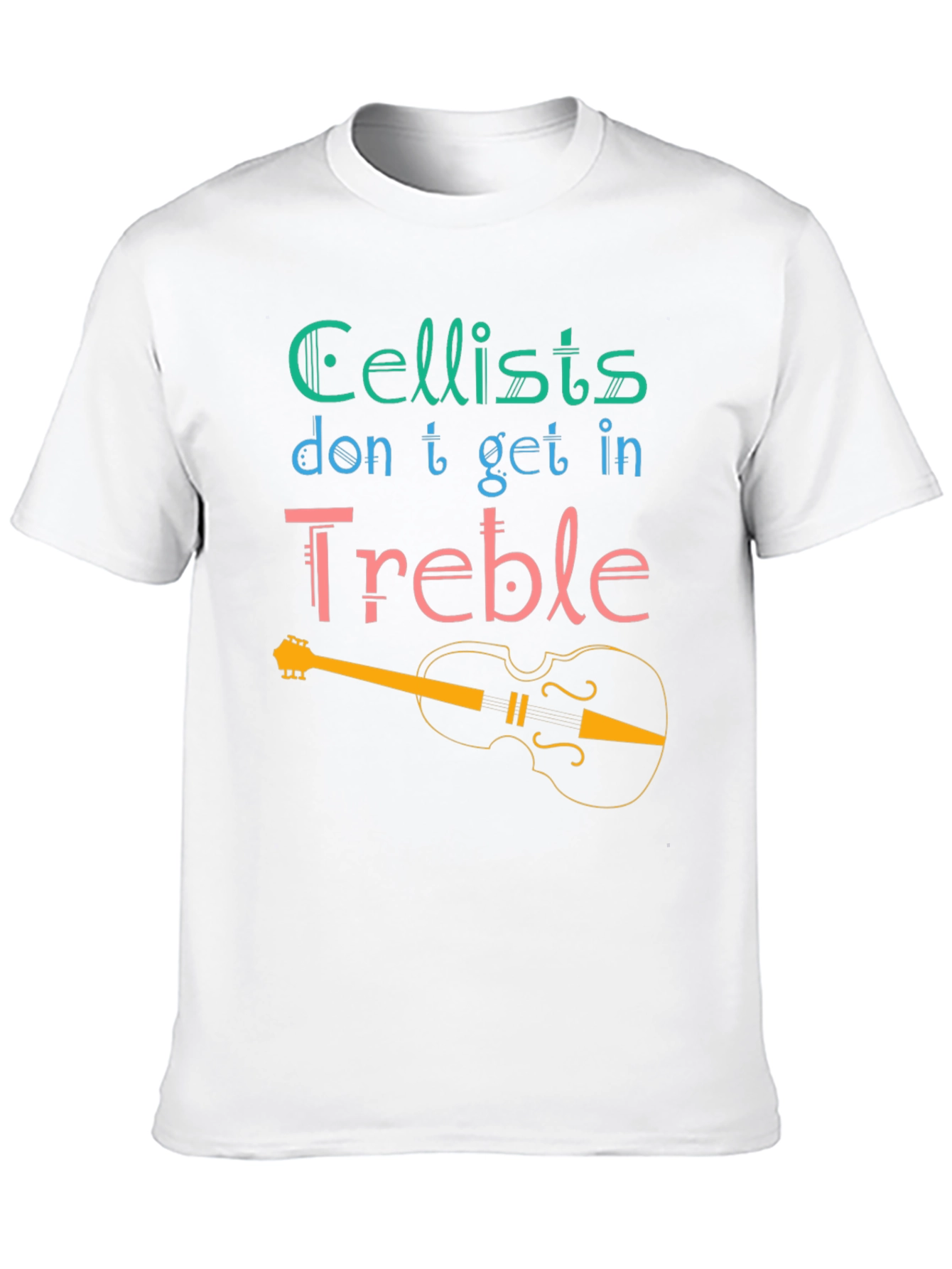 Black Cellist 'Treble' T-Shirt - Musical Humor Tee view 10