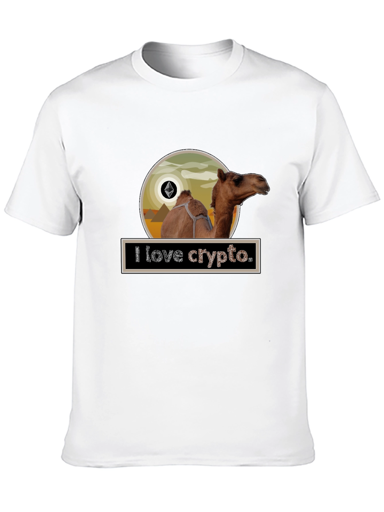 Black I Love Crypto Camel T-Shirt view 10