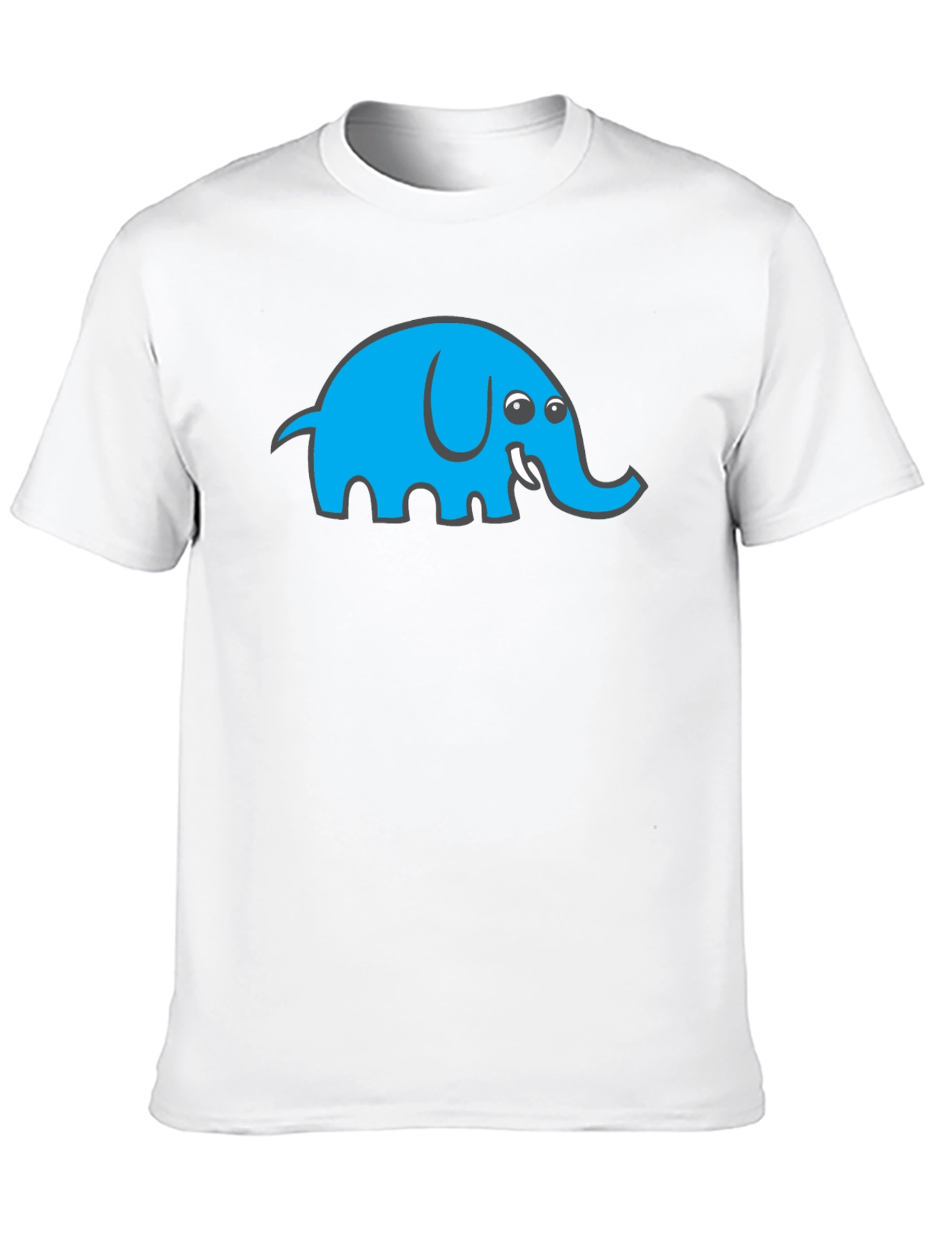 Black Cool Blue Elephant Graphic Black T-Shirt view 10