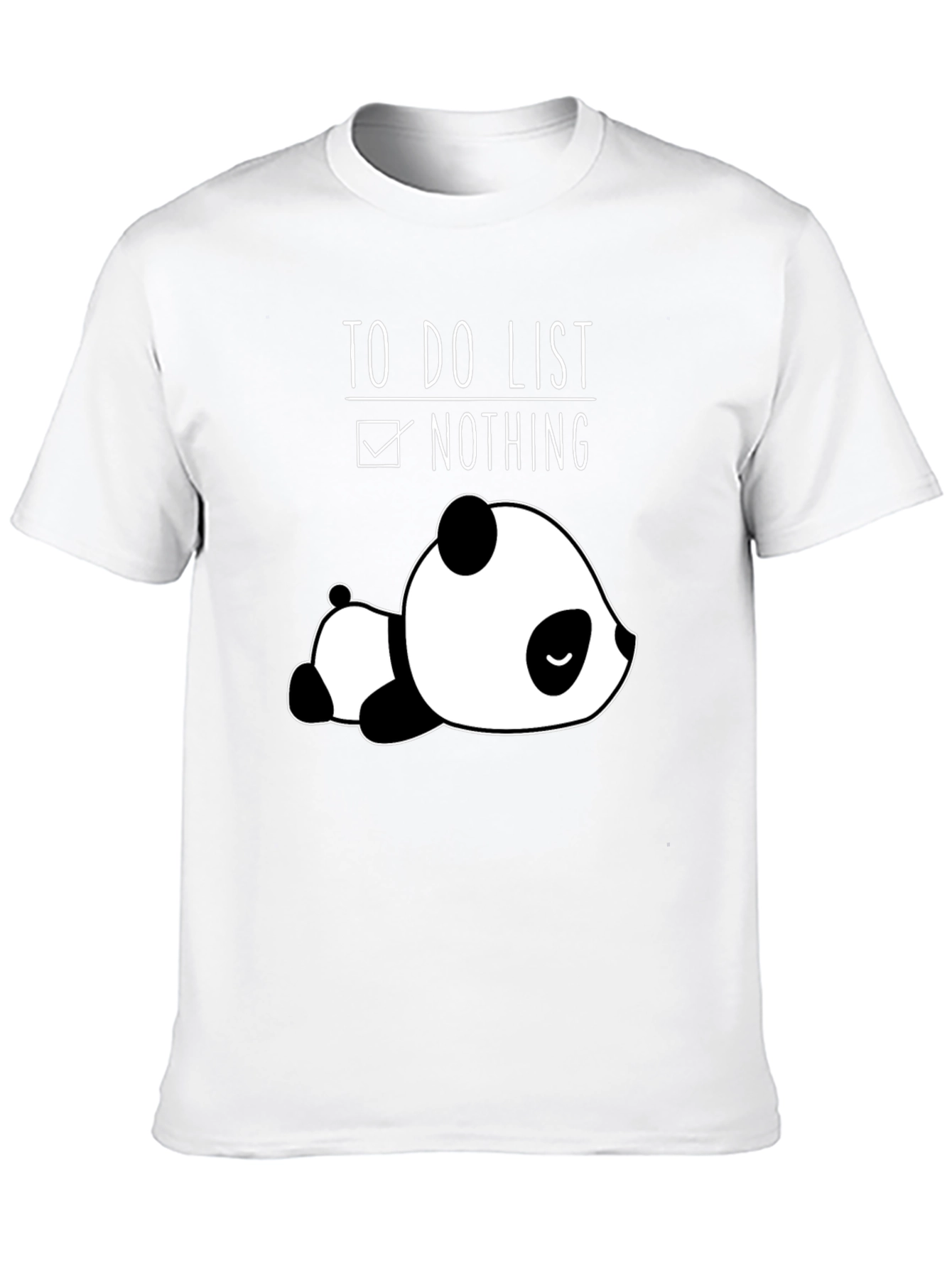 Black Lazy Panda To-Do List Nothing Black T-Shirt view 10