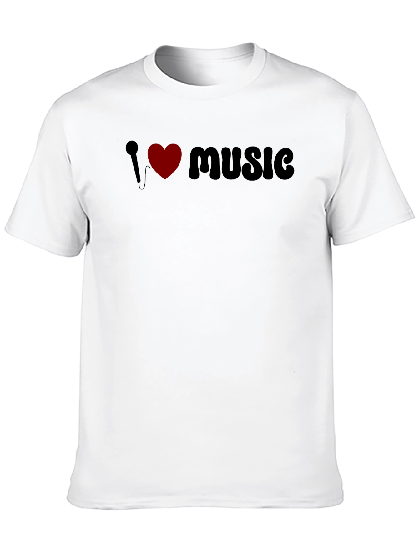 Black I Love Music Graphic Tee - Black view 10
