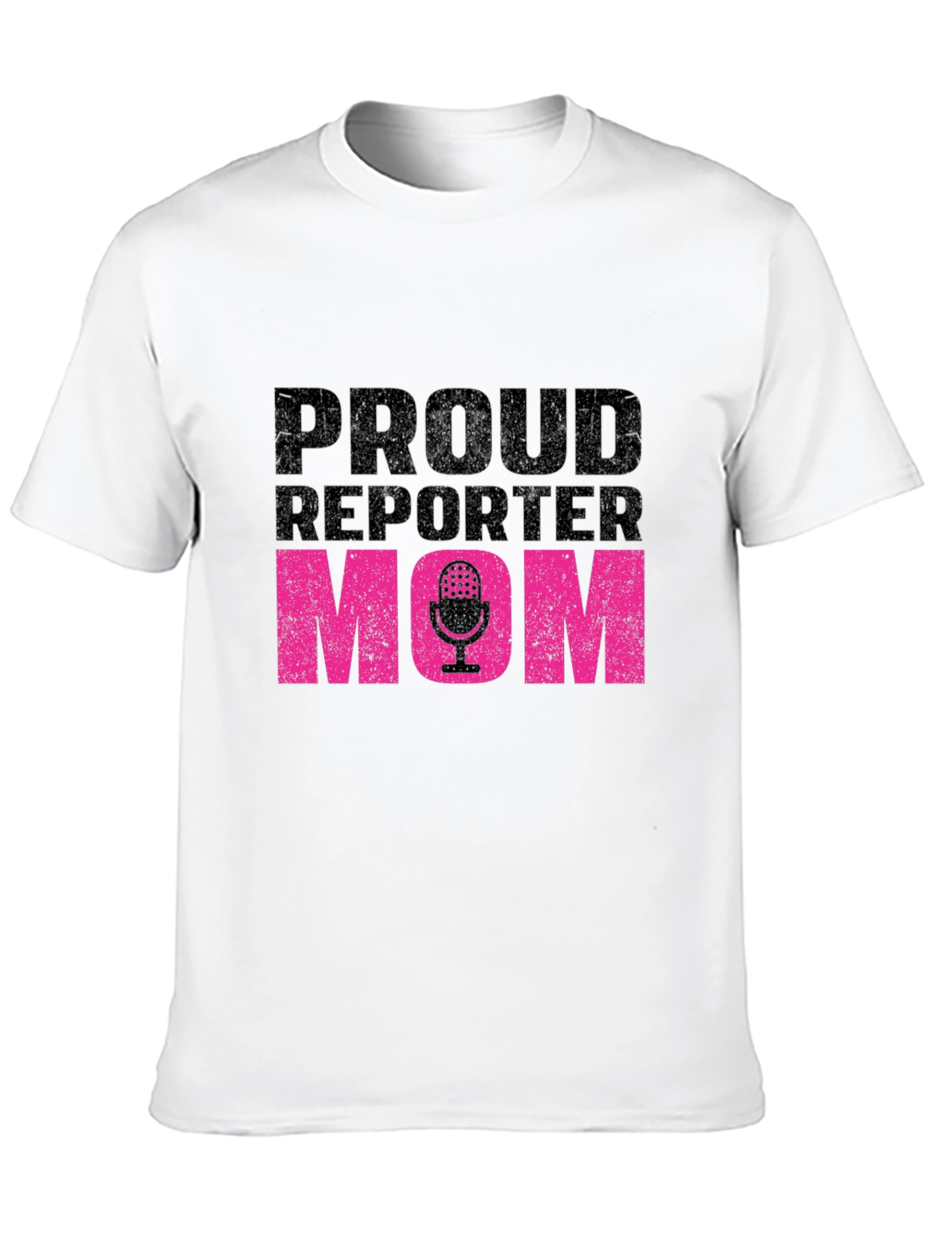 Black Proud Reporter Mom T-Shirt - Black view 10