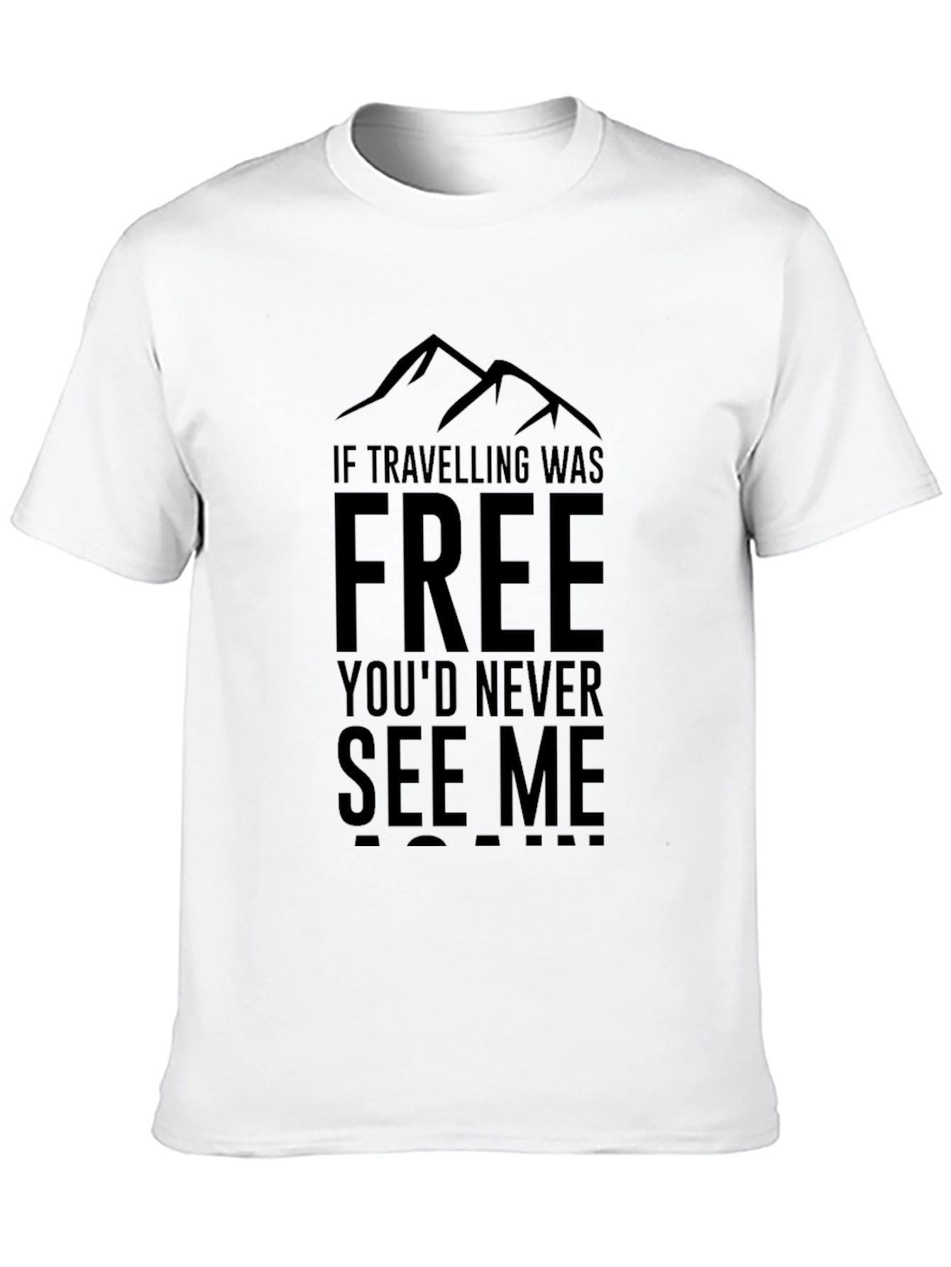 Black Travel Saying Graphic Tee - Black Cotton Blend view 10