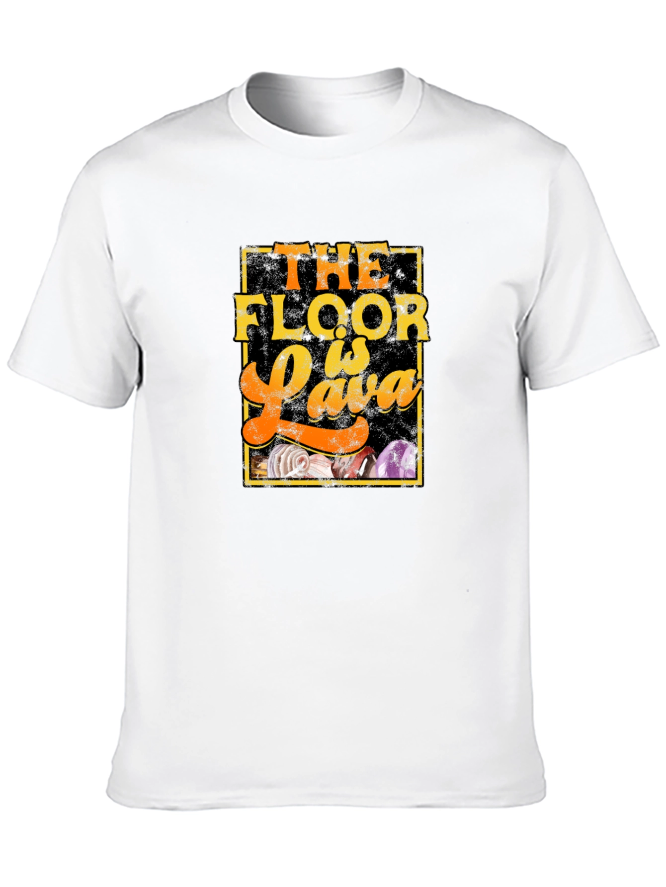 Black The Floor is Lava T-Shirt - Novelty Graphic Tee view 10