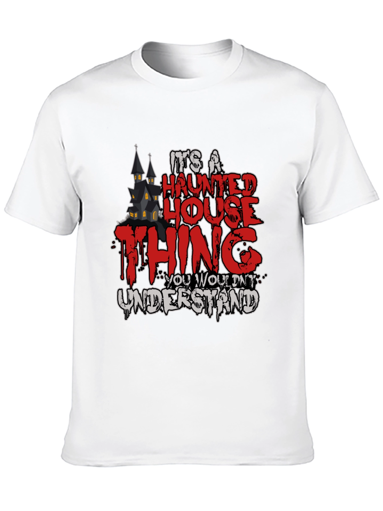 Black Haunted House Thing Graphic Tee view 10