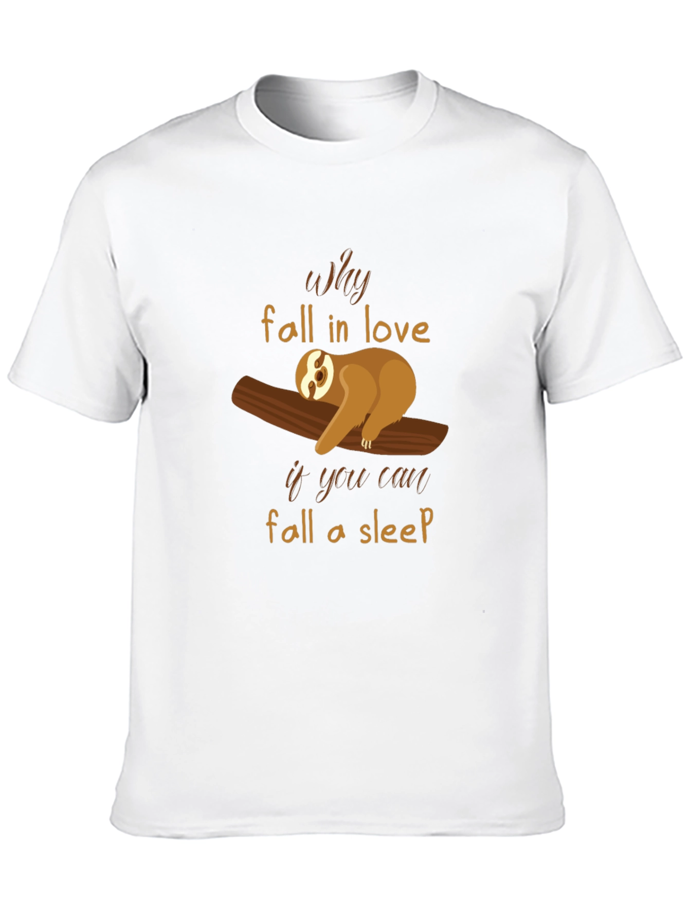 Black Why Fall in Love? Sloth Graphic Tee view 10