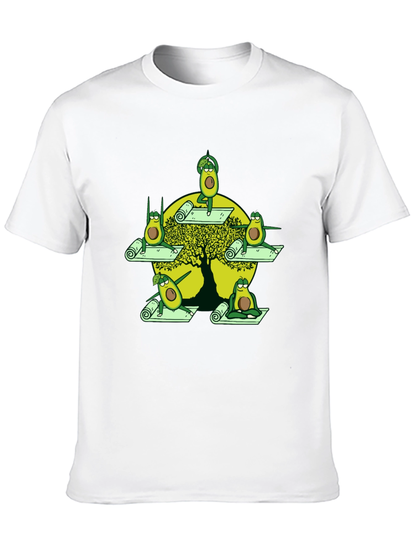 Black Avocado Yoga Graphic Tee - Relaxed Fit Cotton Shirt view 10