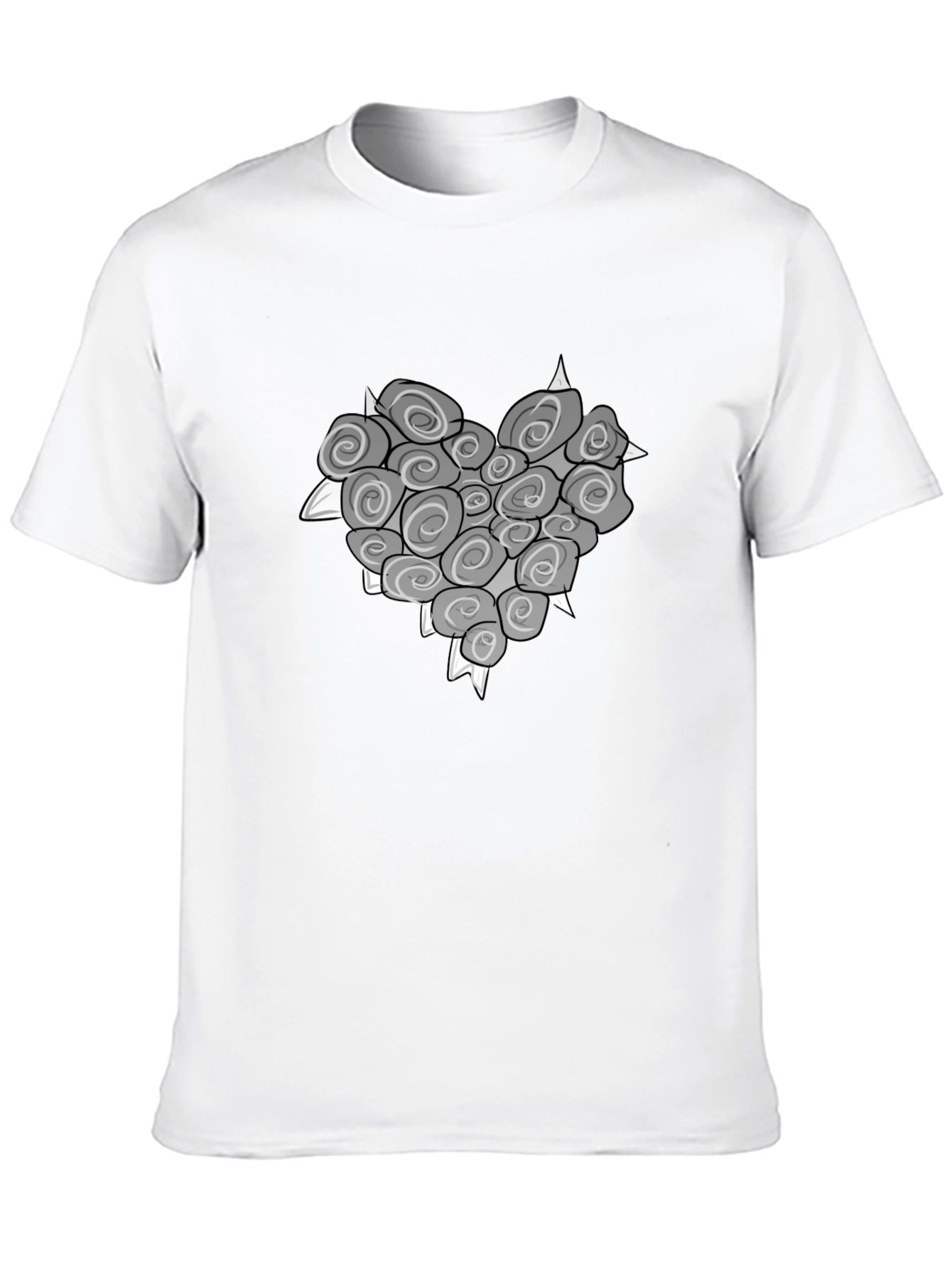 Black Heart of Roses Graphic T-Shirt - Stylish Black Tee view 10