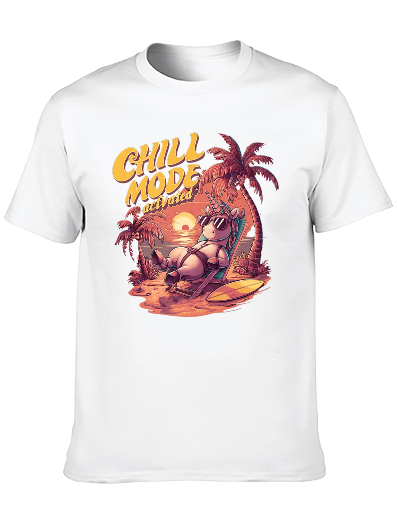 Black Chill Mode Activated Unicorn T-Shirt view 10
