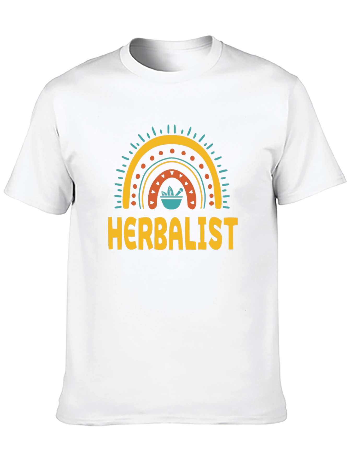 Black Herbalist T-Shirt with Rainbow Mortar Design - Black view 10