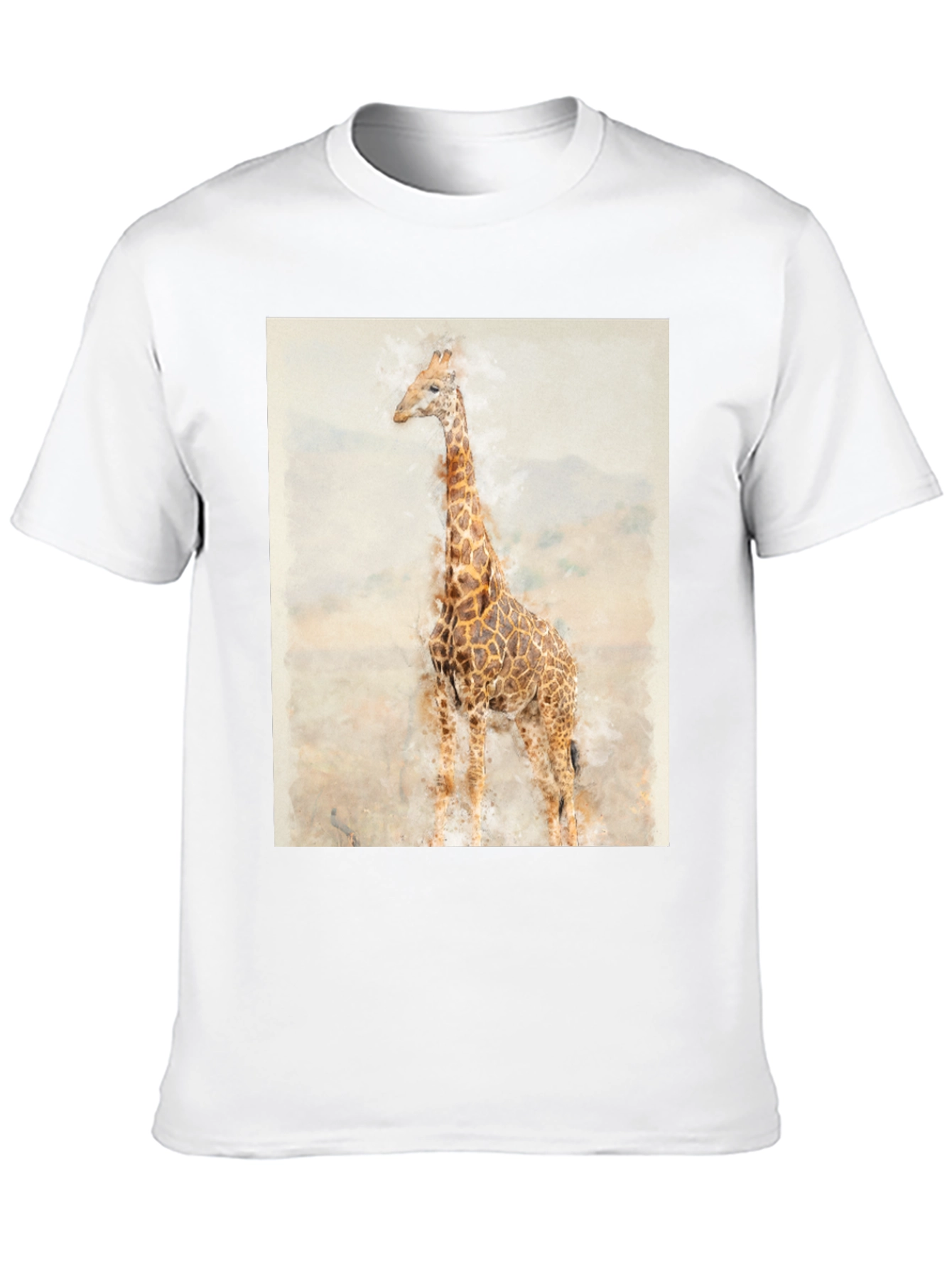 Black Watercolor Giraffe Graphic Tee - Black view 10