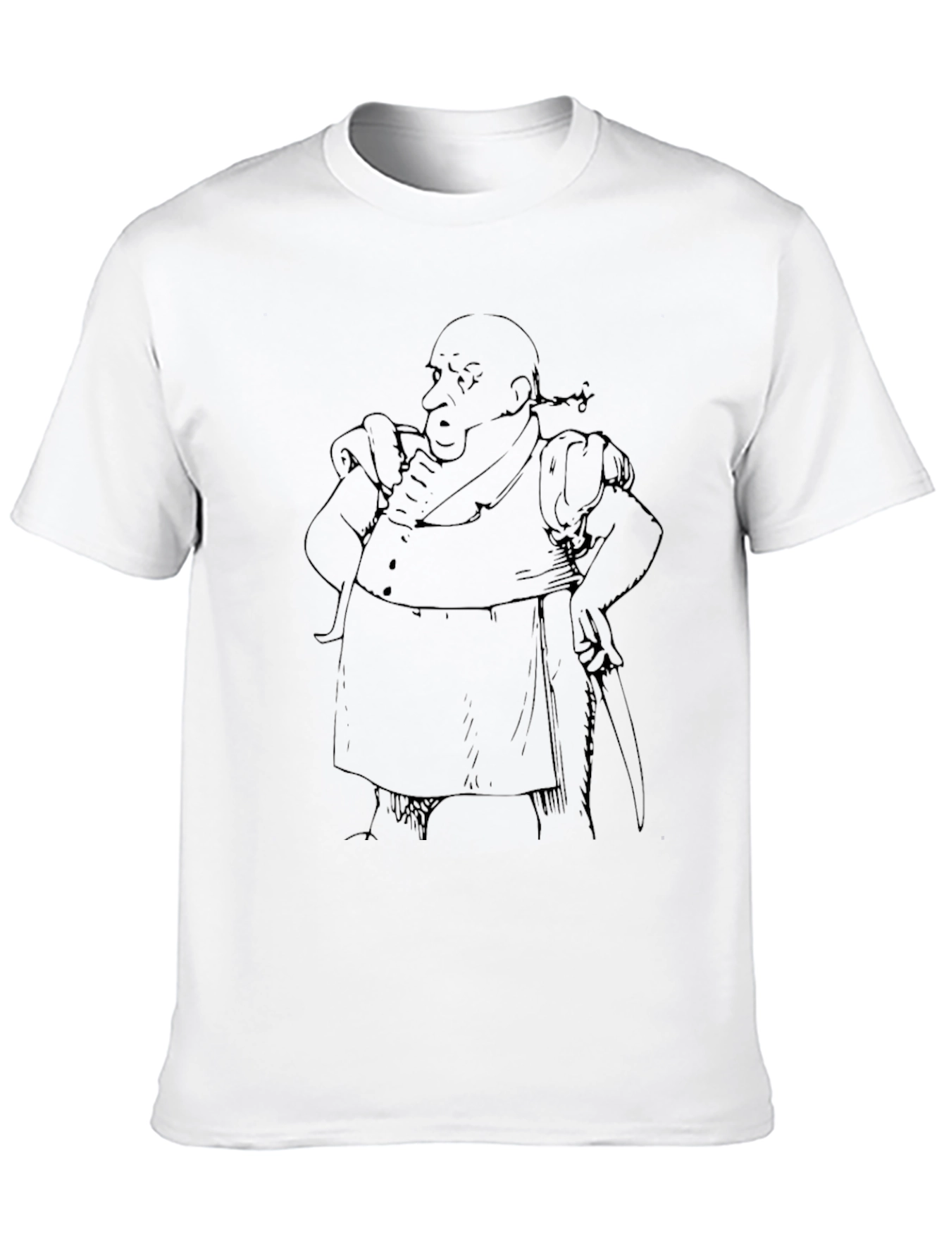 Black Line Art Character Black T-Shirt view 10