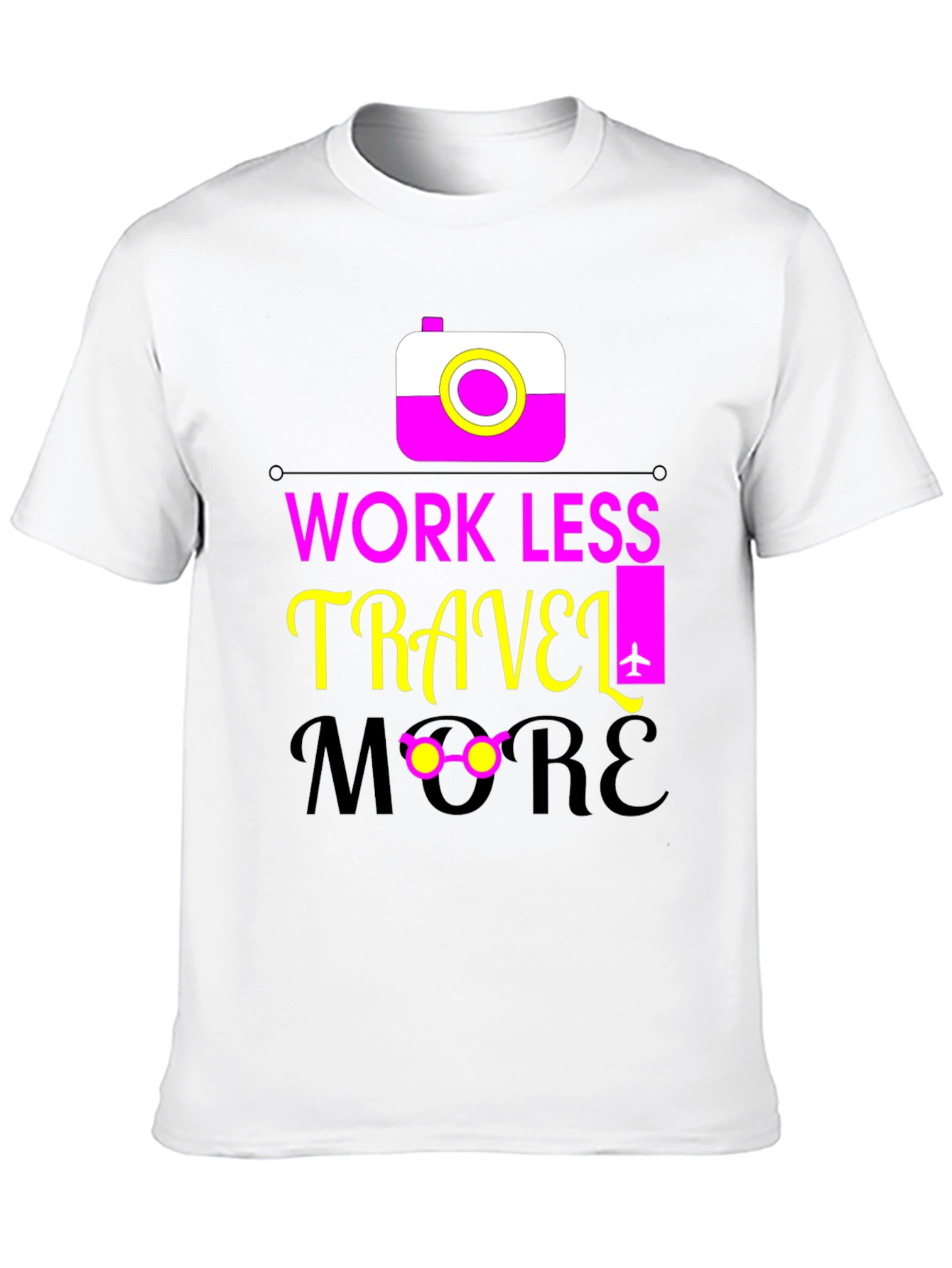Black Work Less Travel More Graphic Tee view 10