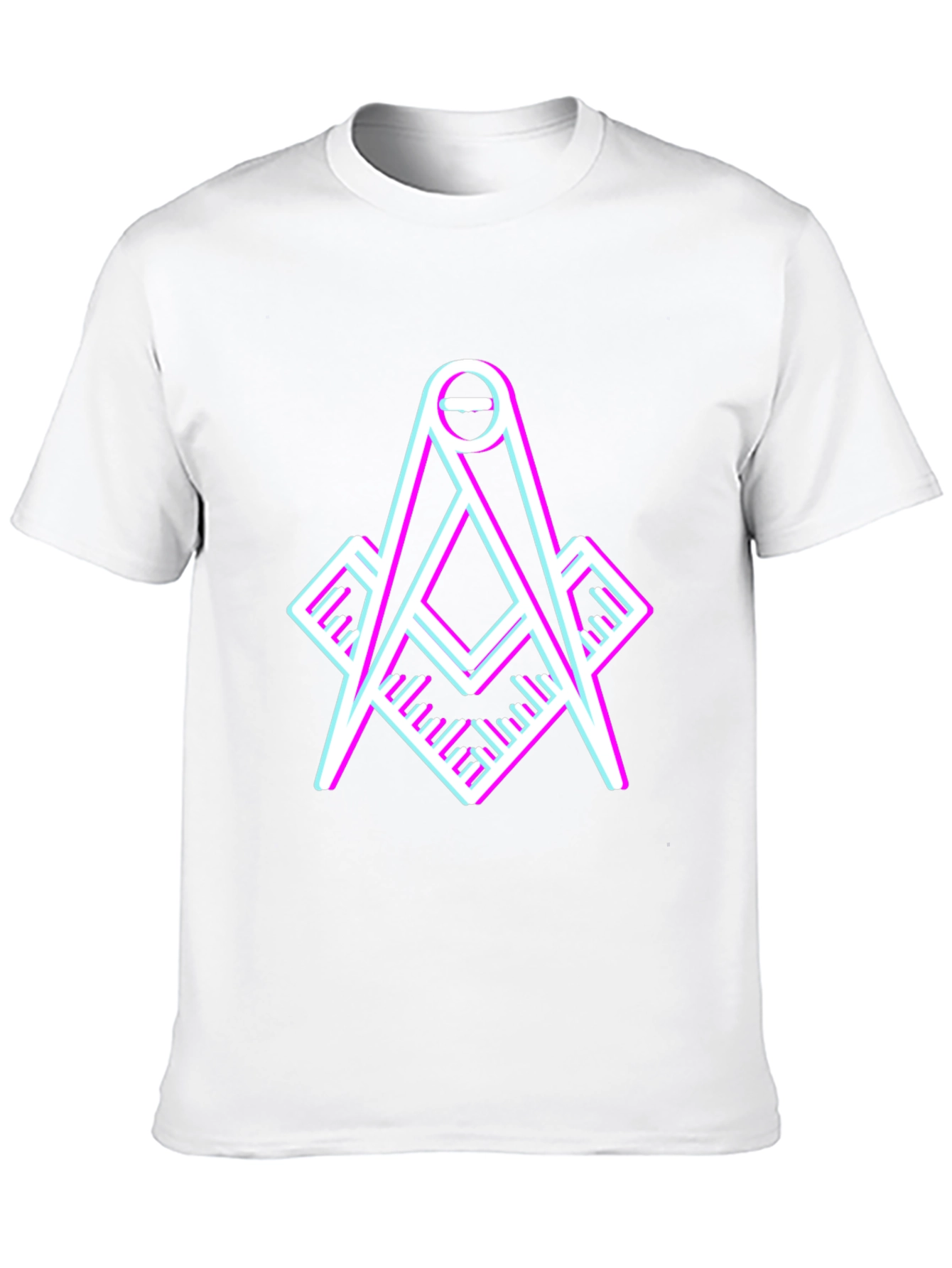 Black Modern Masonic Compass T-Shirt view 10