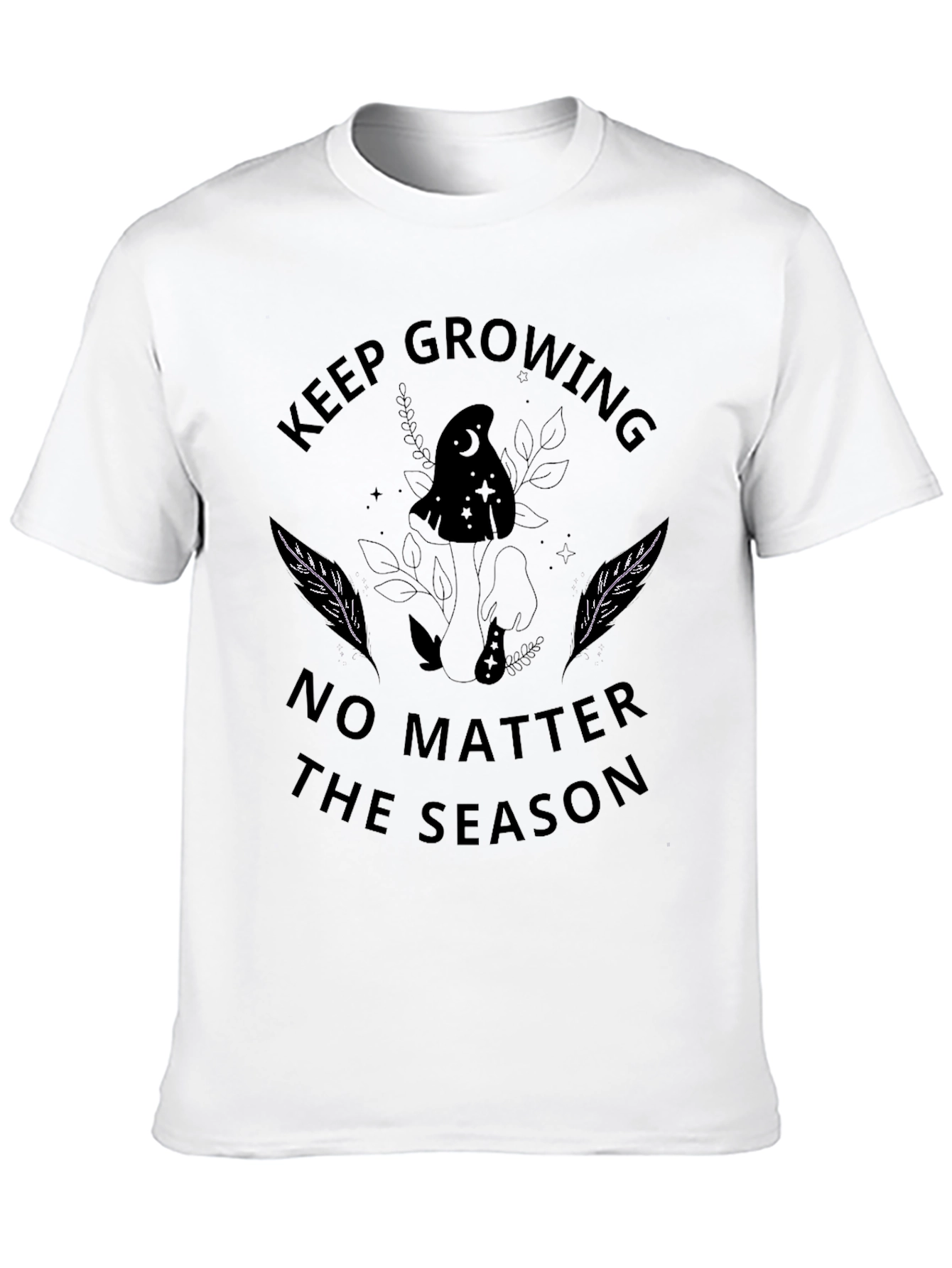 Black Keep Growing T-Shirt - Unisex Black Tee view 10