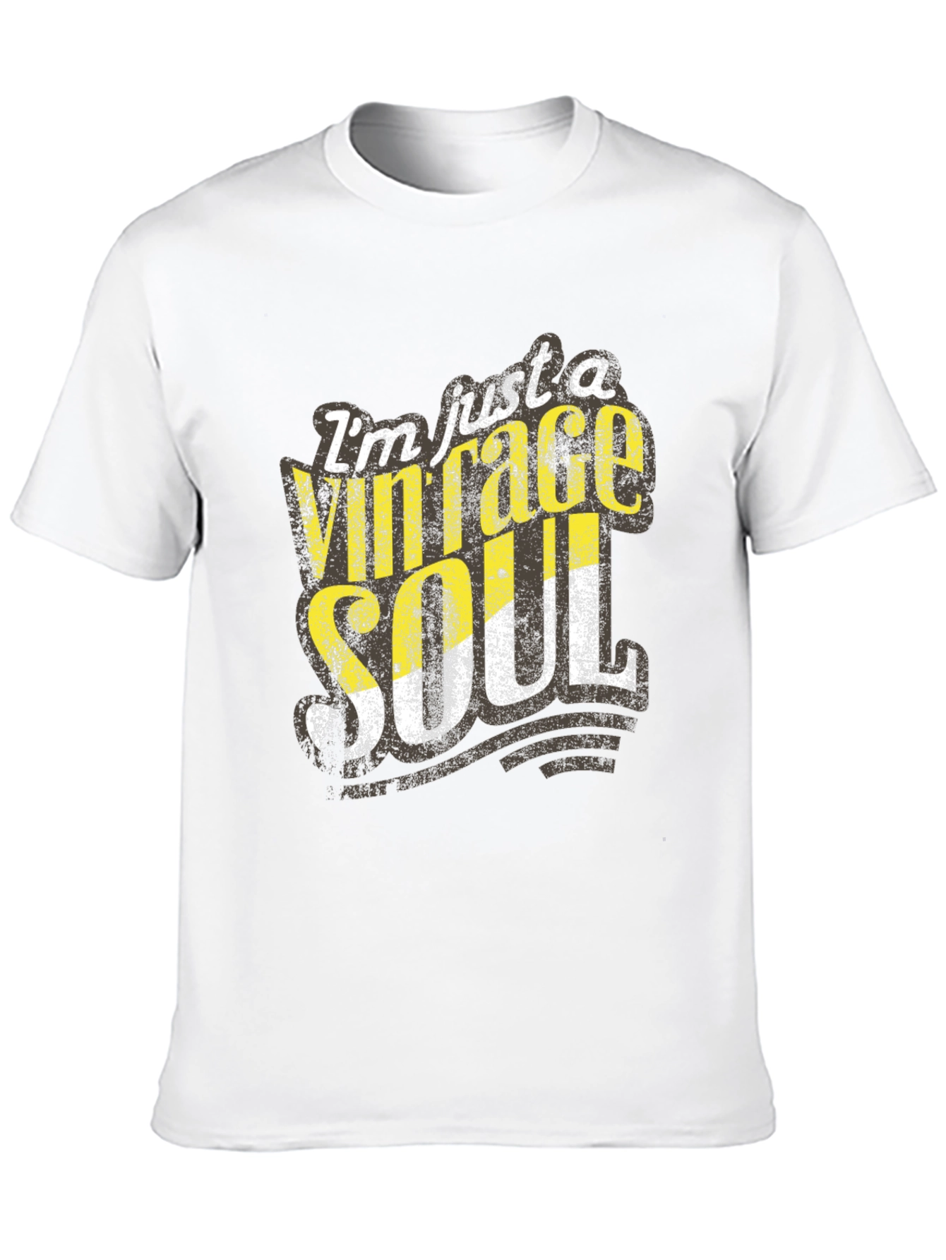 Black Vintage Soul Graphic Tee - Distressed Print, Casual Black T-Shirt view 10