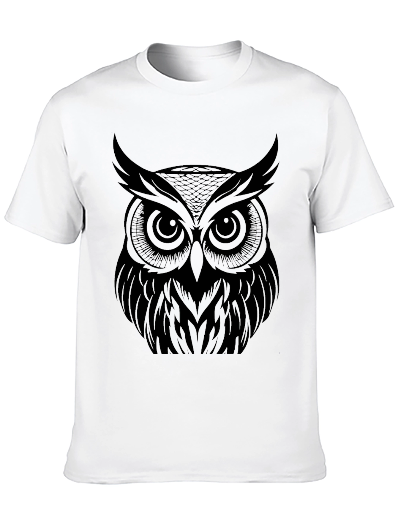 Black Owl Graphic Print T-Shirt - Black view 10