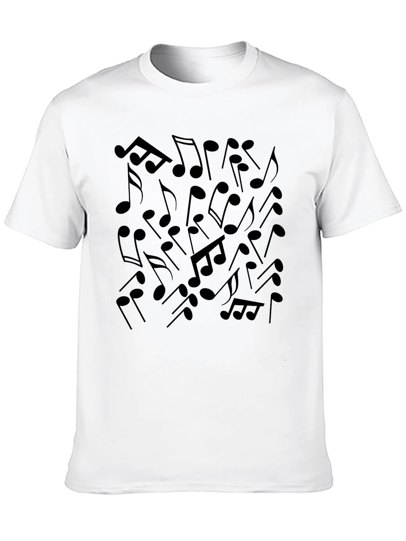 Black Musical Notes Graphic Tee - Black Cotton Blend view 10