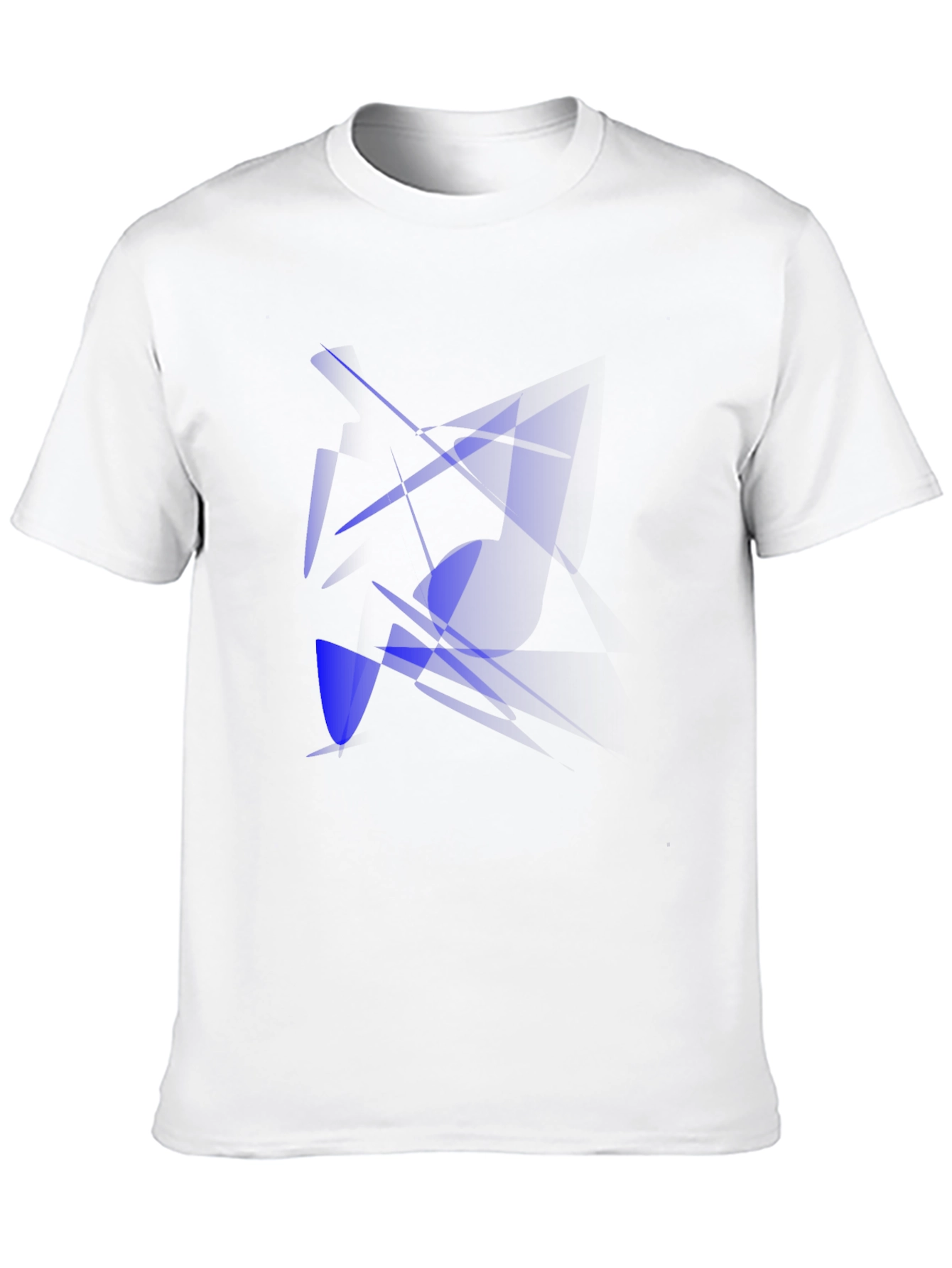 Black Abstract Blue Design Black T-Shirt view 10