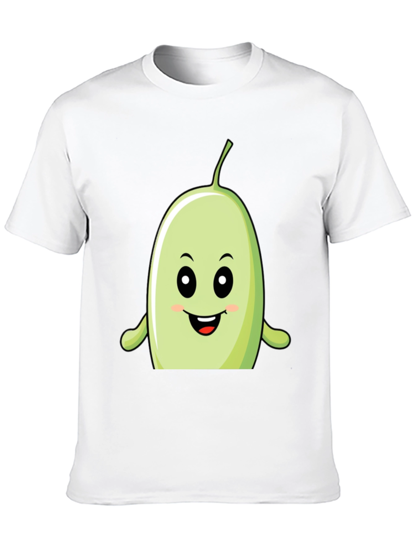 Black Funny Bean Cartoon Graphic Black T-Shirt view 10