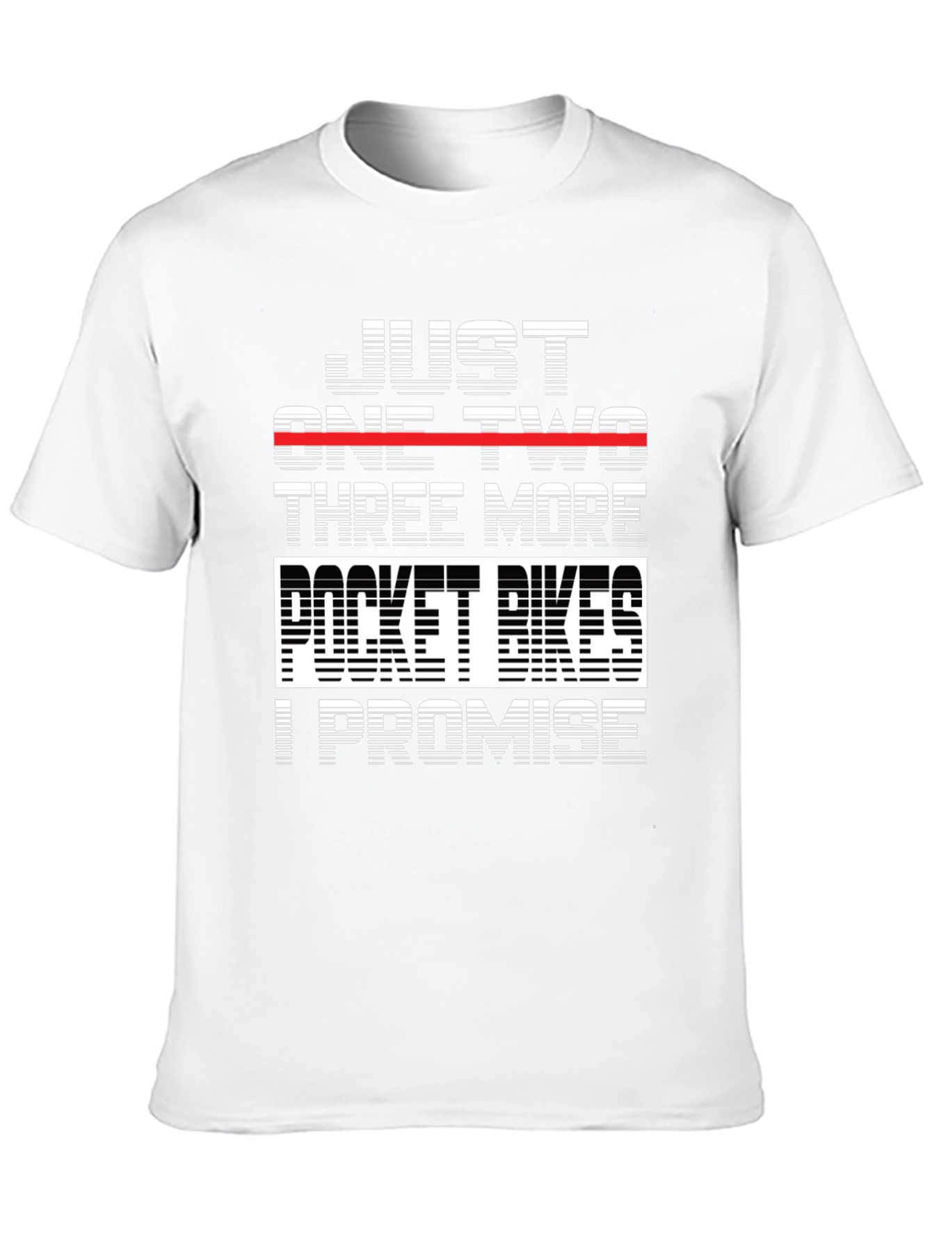 Black Just One Two Three More Pocket Bikes T-Shirt view 10