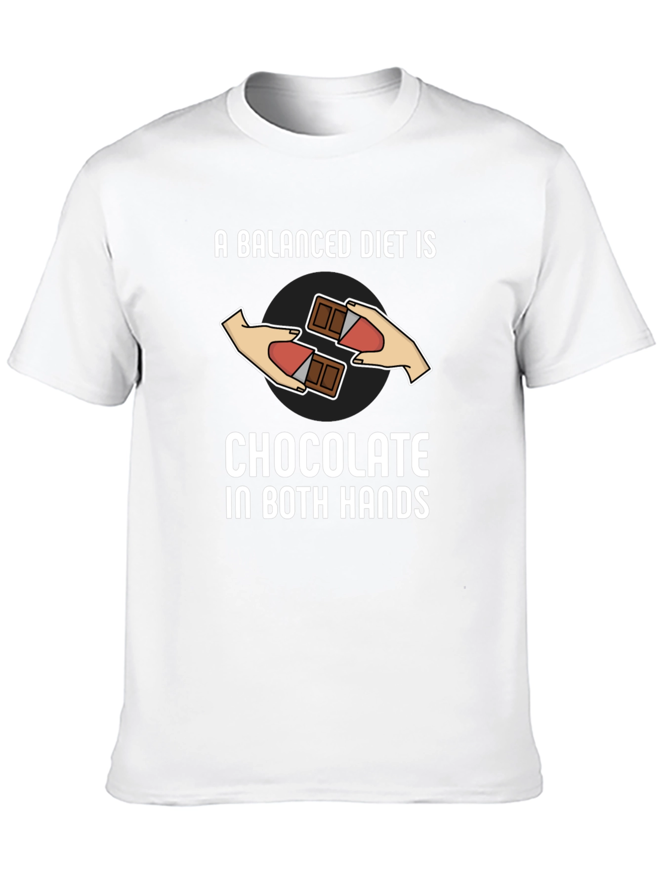 Black Balanced Diet Chocolate T-Shirt - Funny Graphic Tee view 10