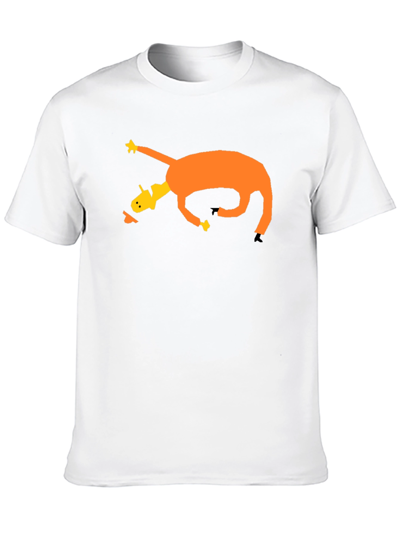 Black Abstract Graphic Tee - Quirky Cartoon Design view 10