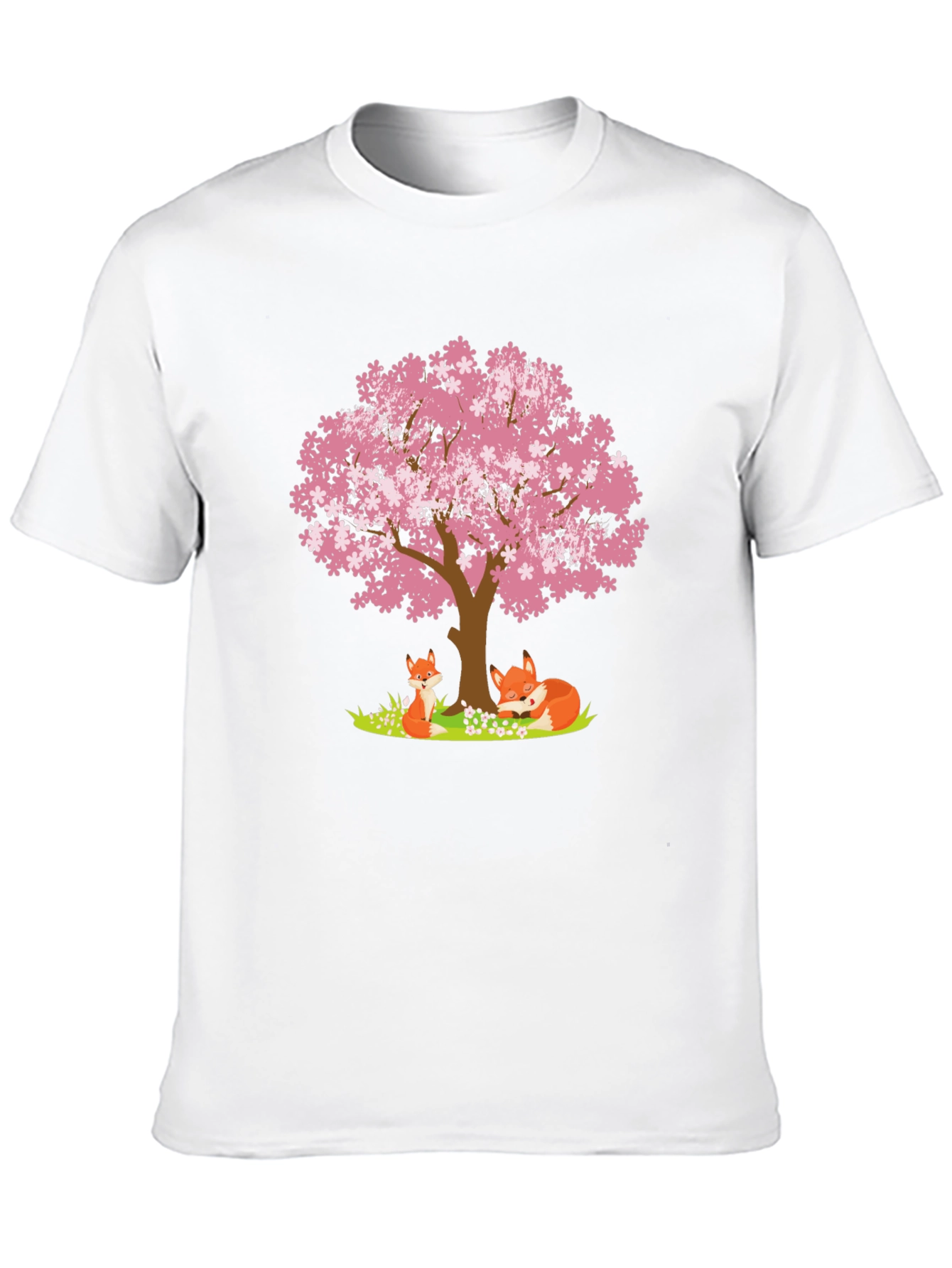 Black Fox & Cherry Blossom Tree Graphic Tee view 10