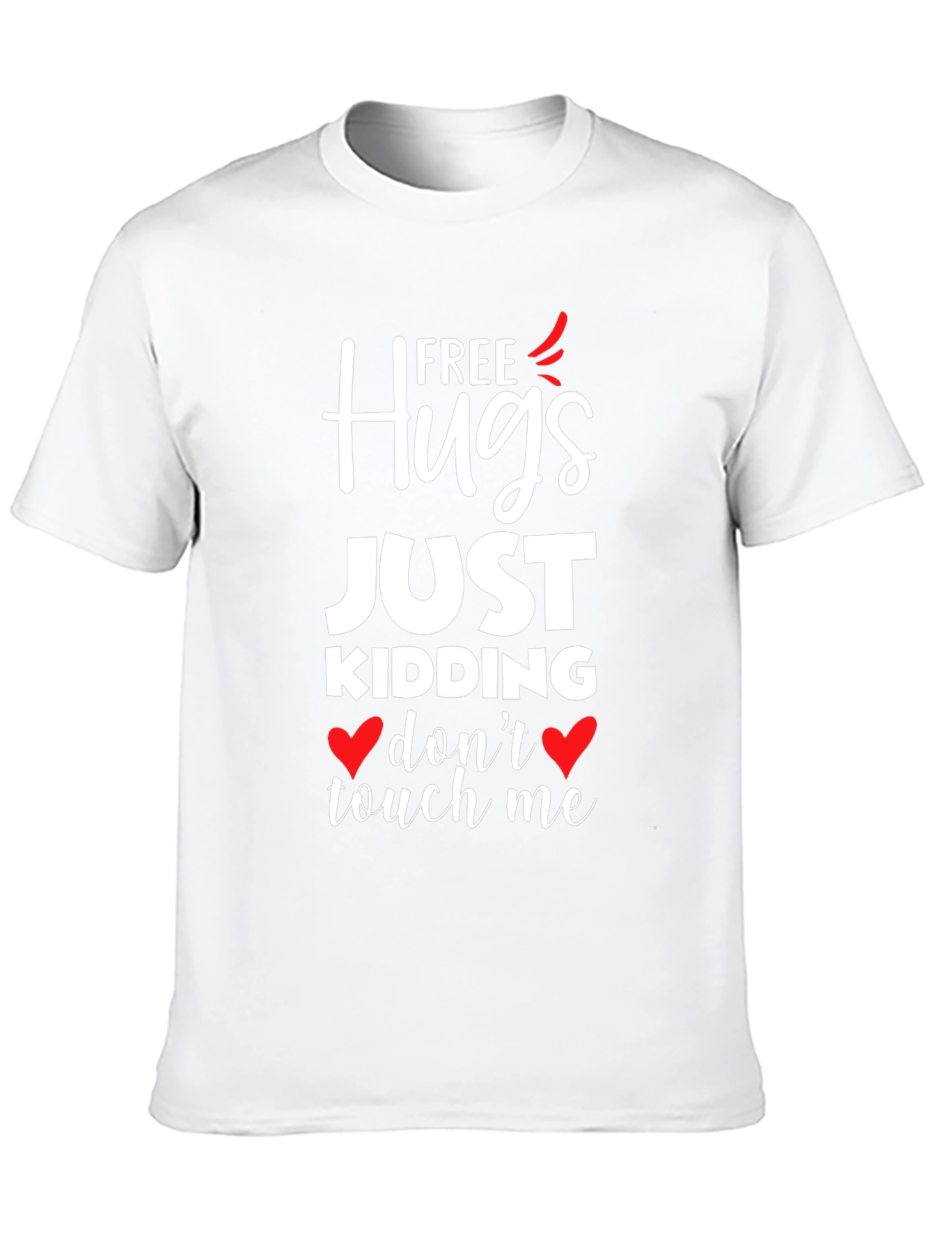 Black Free Hugs Just Kidding Graphic T-Shirt view 10
