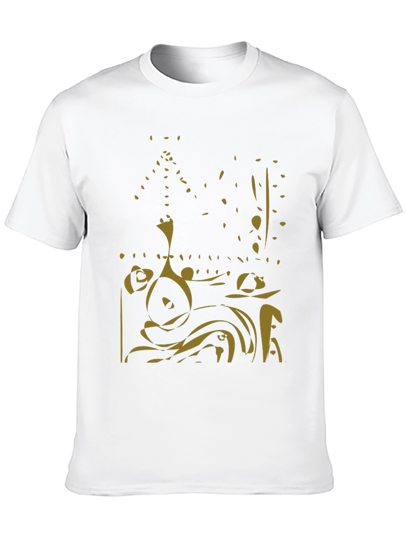 Black Abstract Gold Design Black Tee view 10