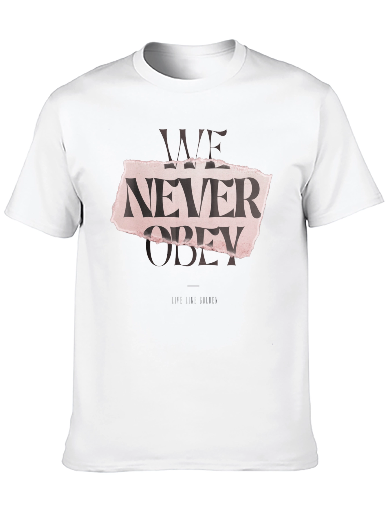 Black Edgy We Never Obey Graphic T-Shirt view 10
