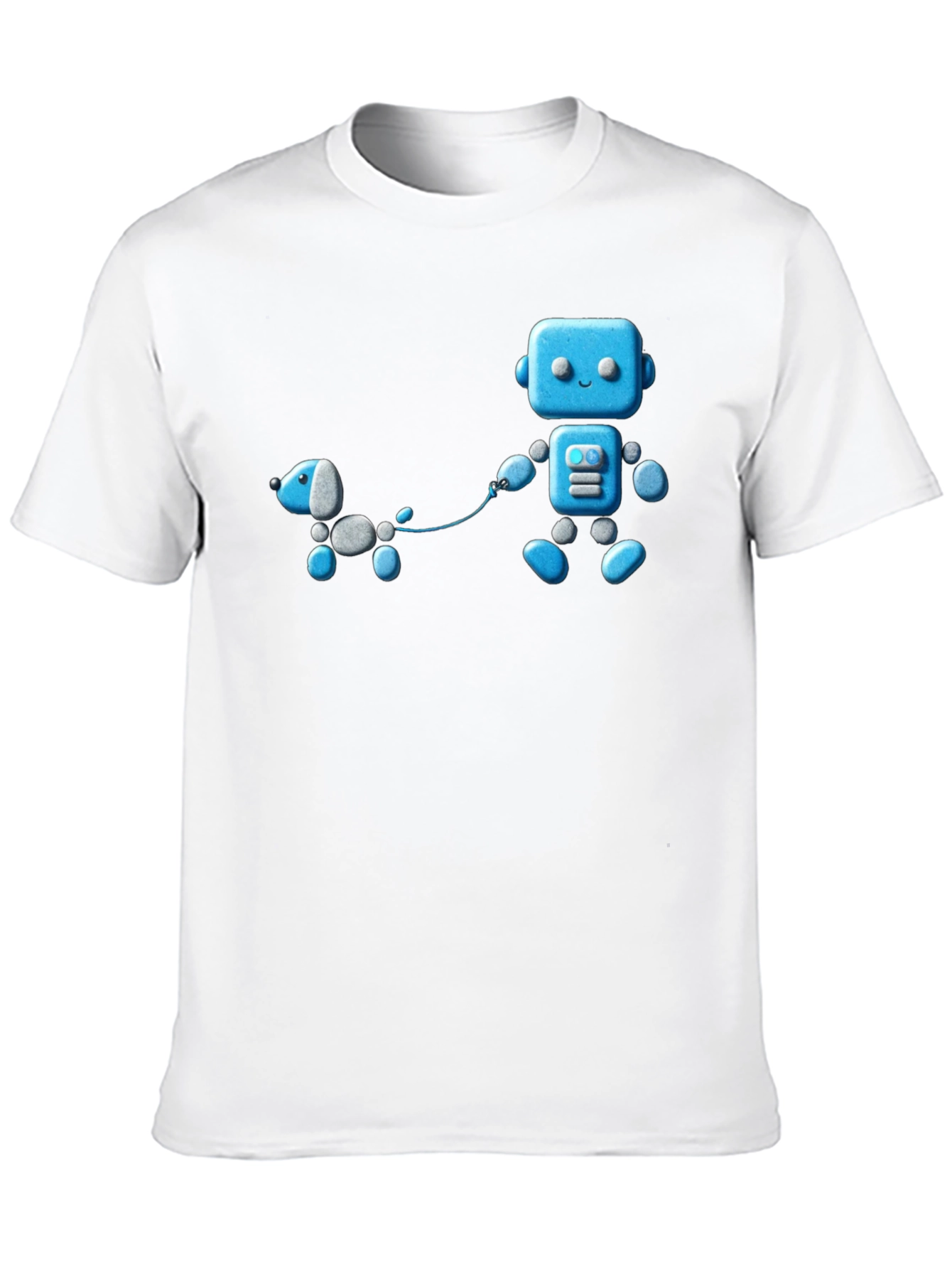 Black Robot and Dog Graphic T-Shirt - Unisex Black Tee view 10