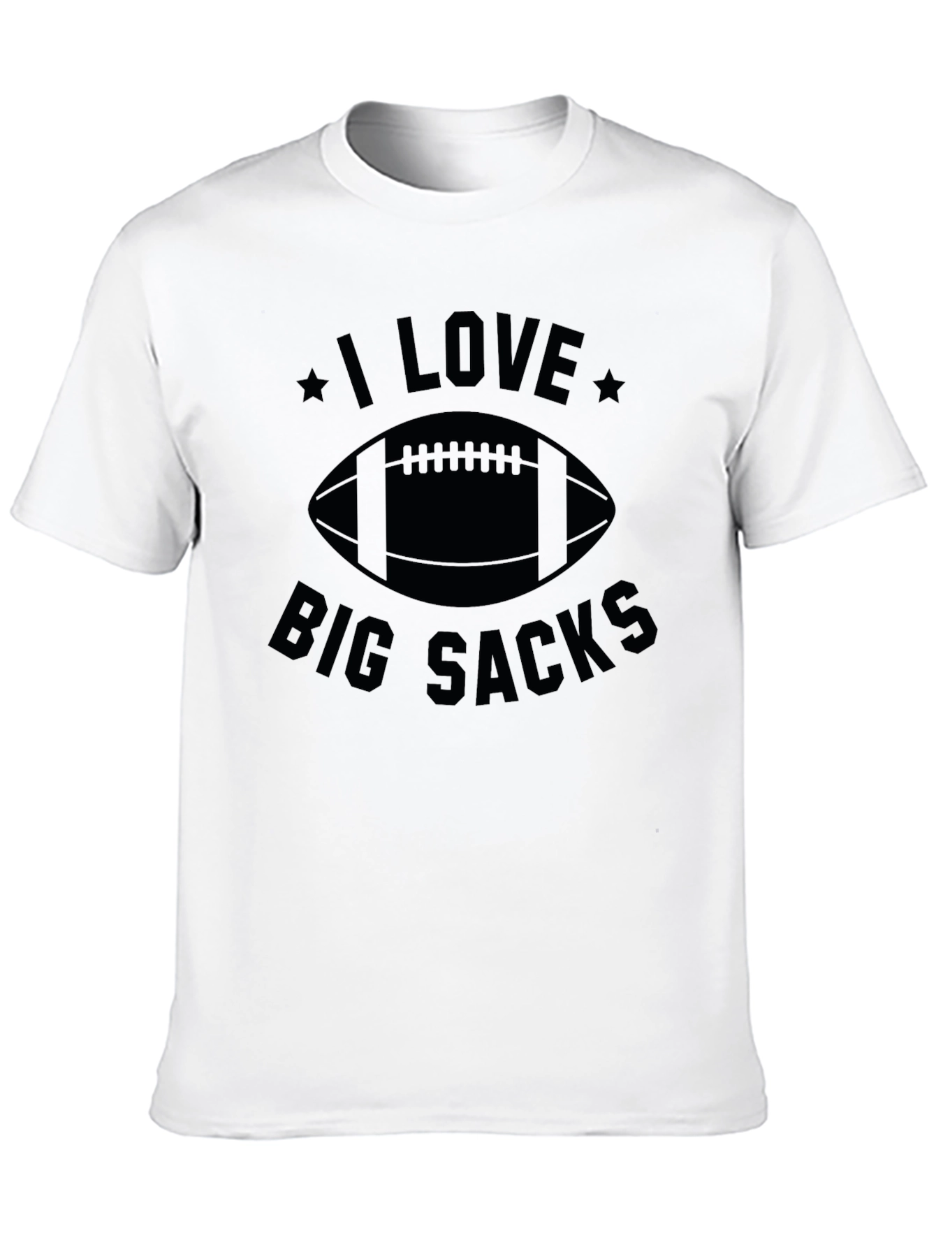 Black I Love Big Sacks Football Graphic T-Shirt view 10