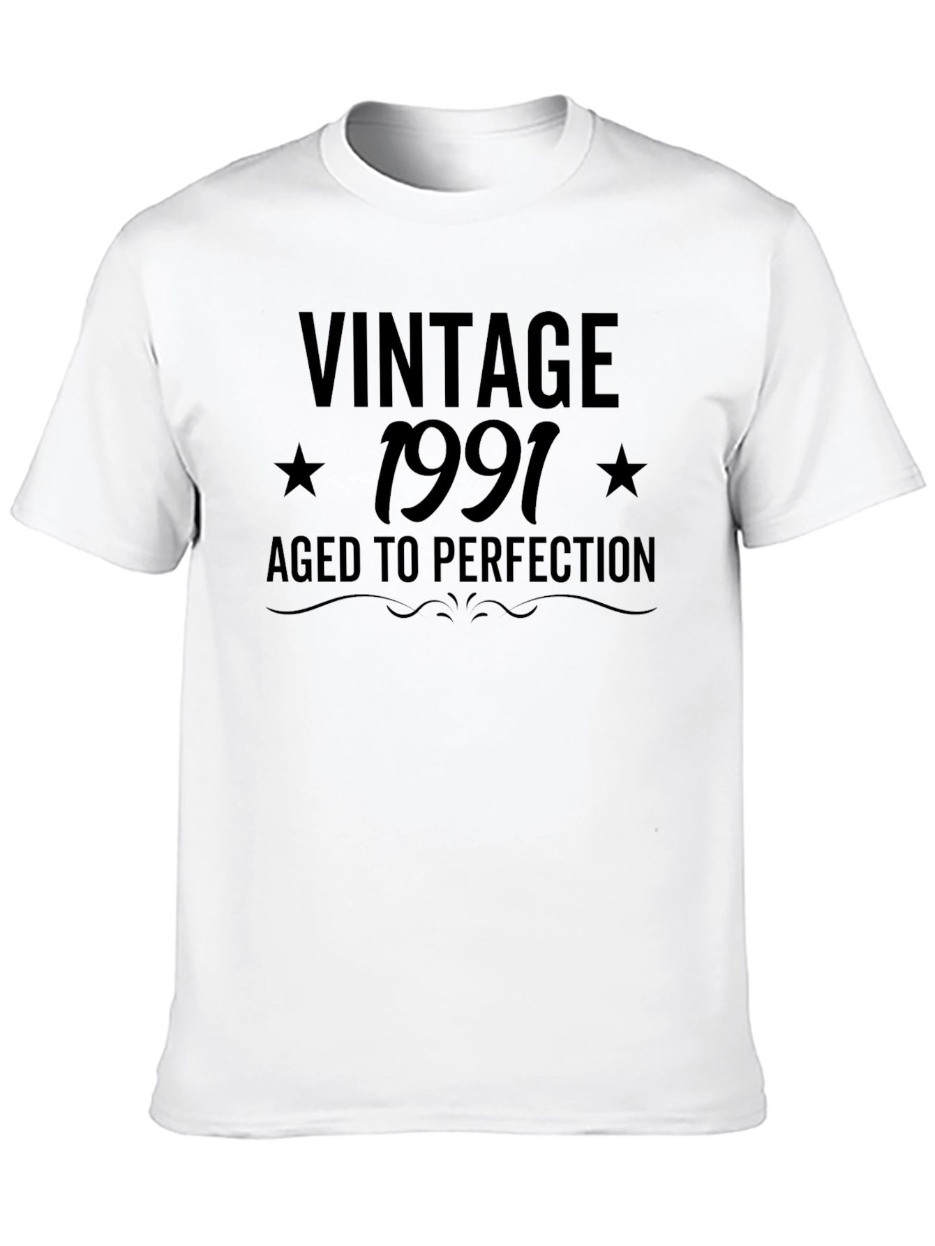 Black Vintage 1991 Aged to Perfection Black T-Shirt view 10