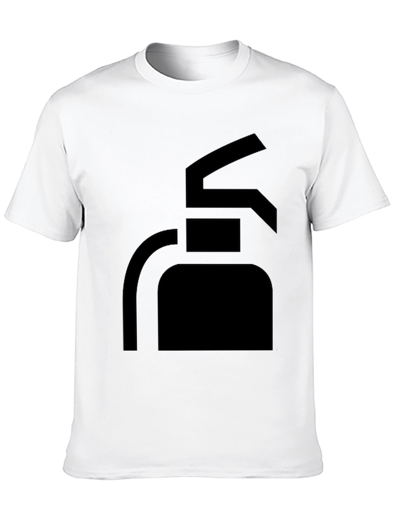 Black Men's Black T-Shirt with Fire Extinguisher Graphic view 10