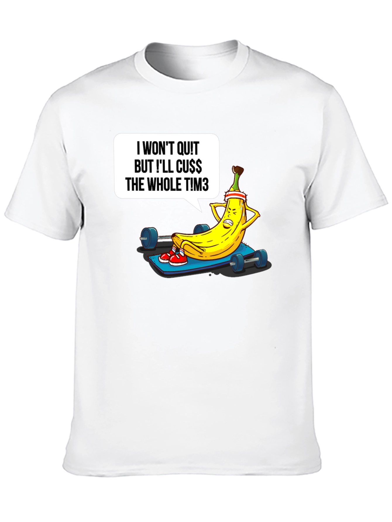 Black Funny Workout Banana Graphic T-Shirt view 10