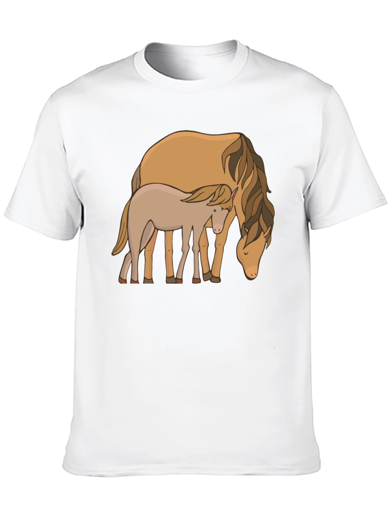 Black Horse & Foal Graphic Tee - Black Casual T-Shirt view 10