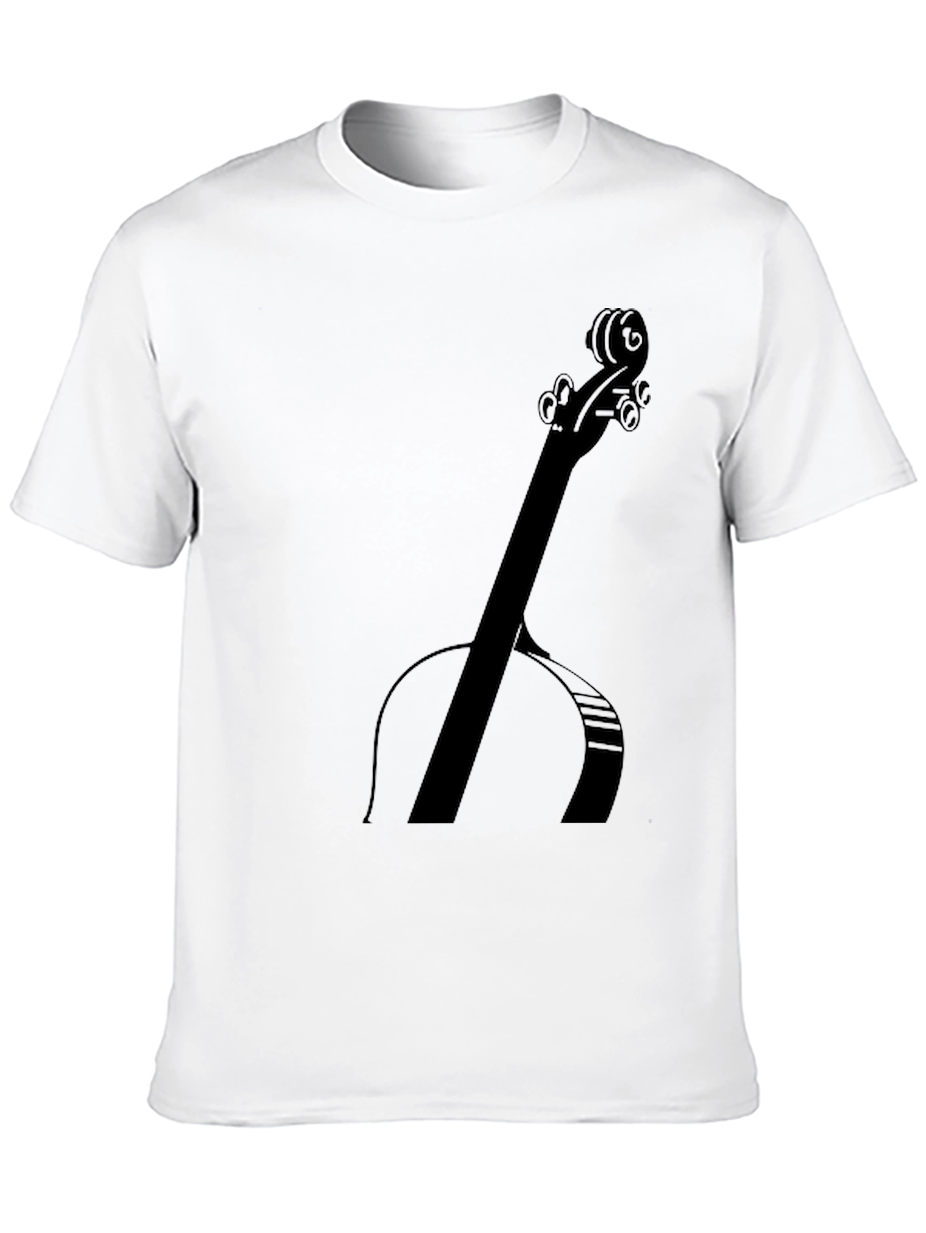 Black Cello Graphic Tee - Musician's Black T-Shirt view 10