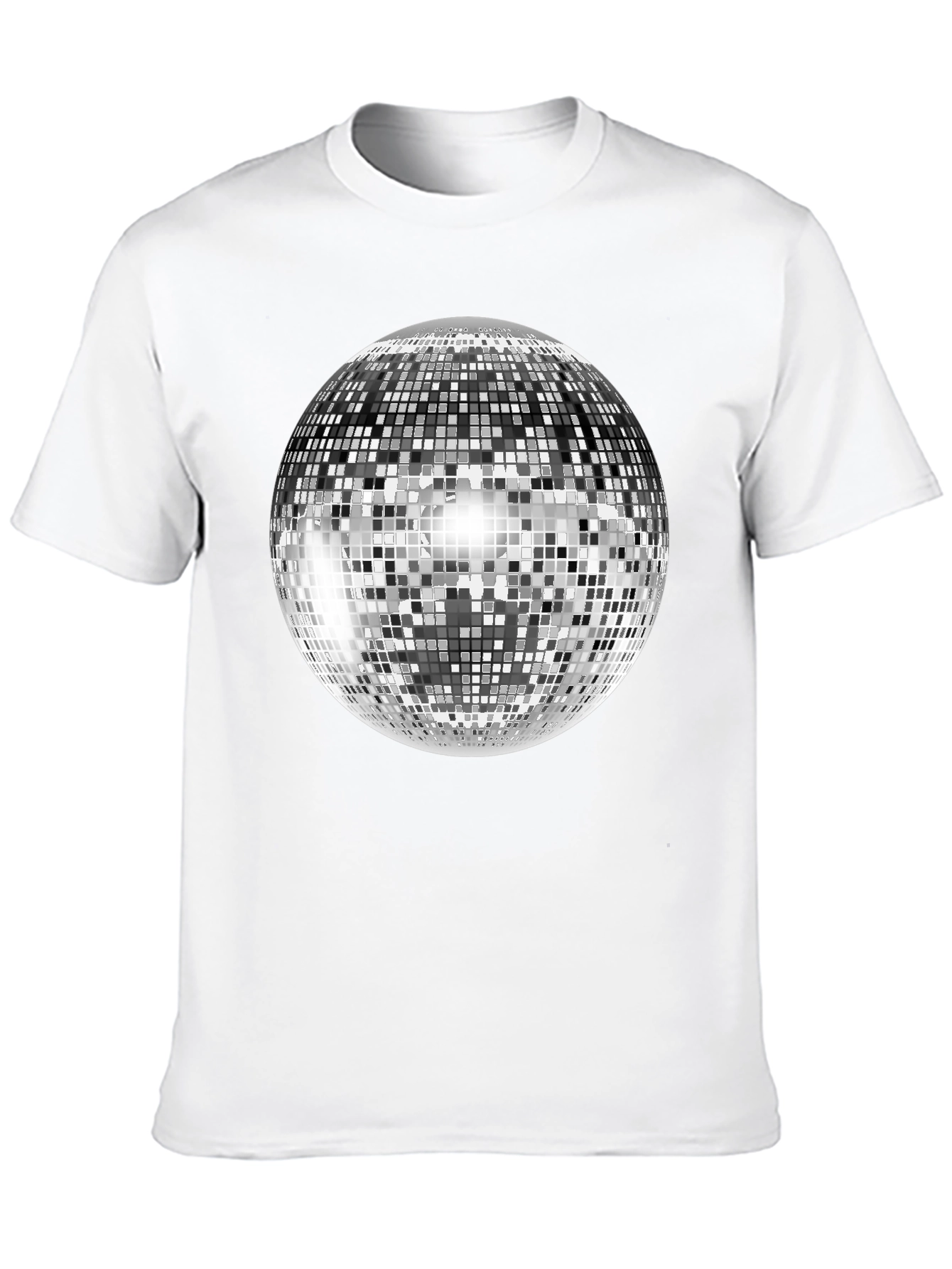 Black Retro Disco Ball Graphic Tee - Black Cotton Blend view 10