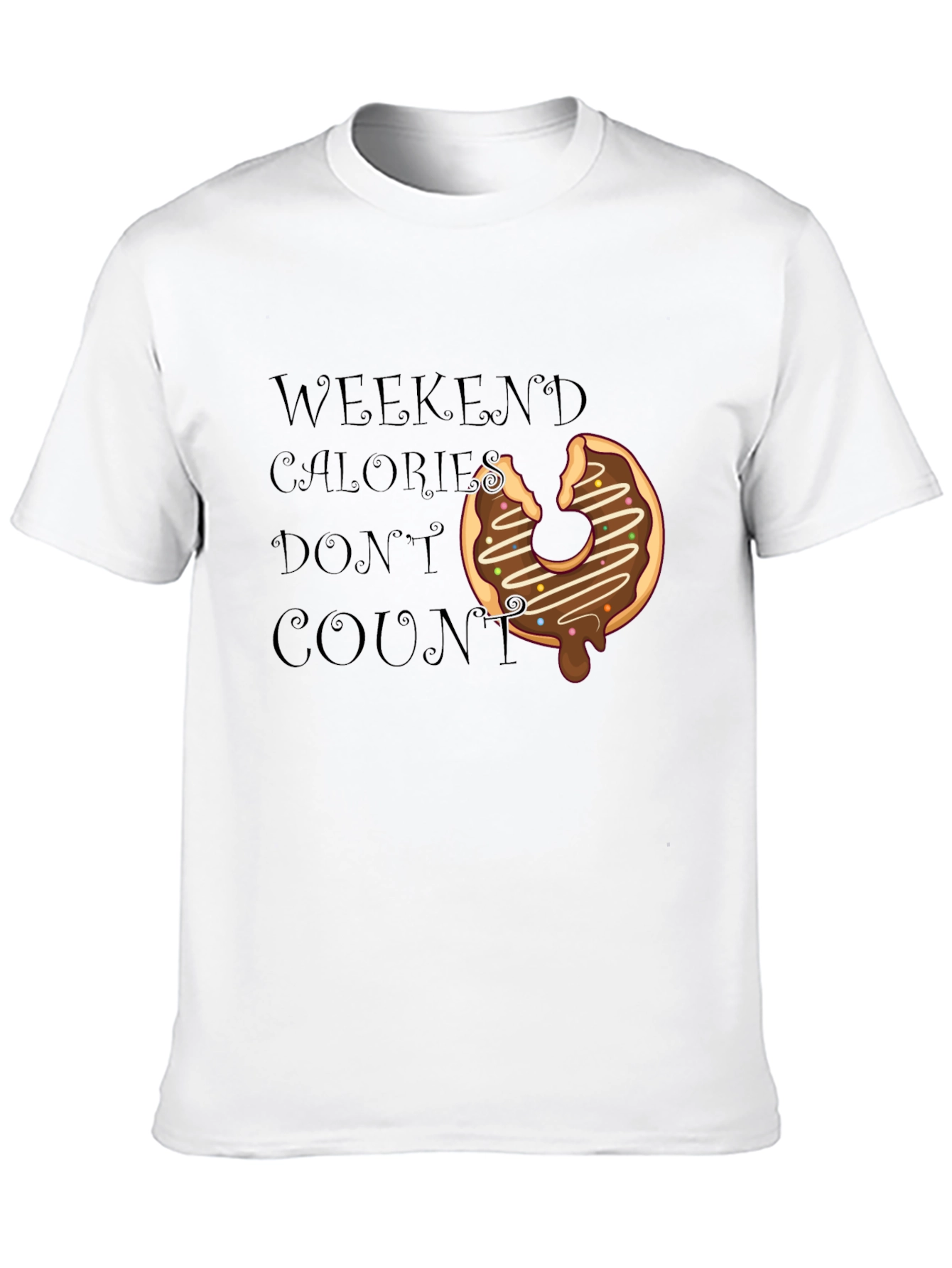 Black Weekend Calorie Donut Graphic Tee view 10