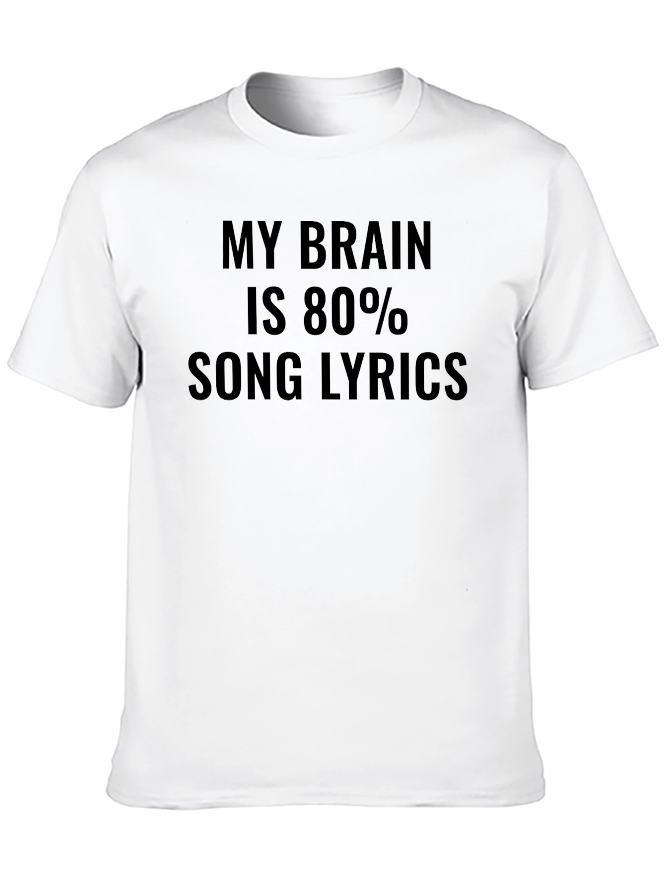 Black Song Lyric Brain T-Shirt - Funny Music Lover Tee view 10