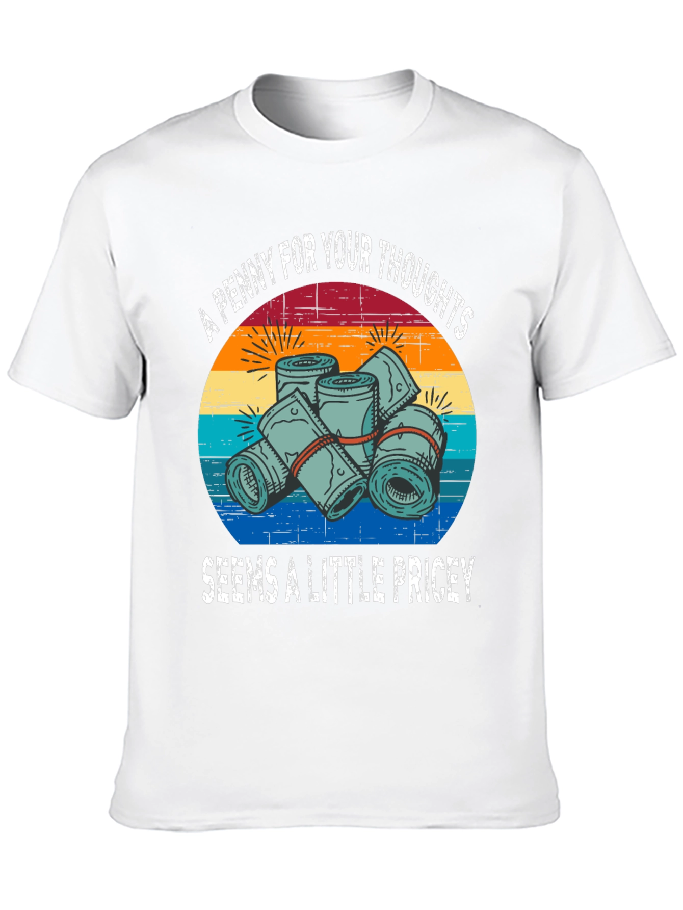 Black A Penny For Your Thoughts Funny T-Shirt view 10