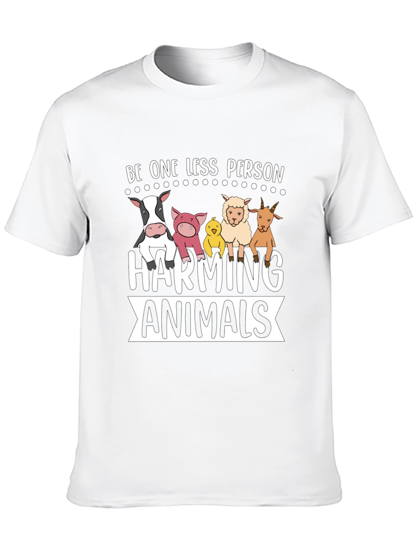 Black Be One Less Person Harming Animals Black T-Shirt view 10